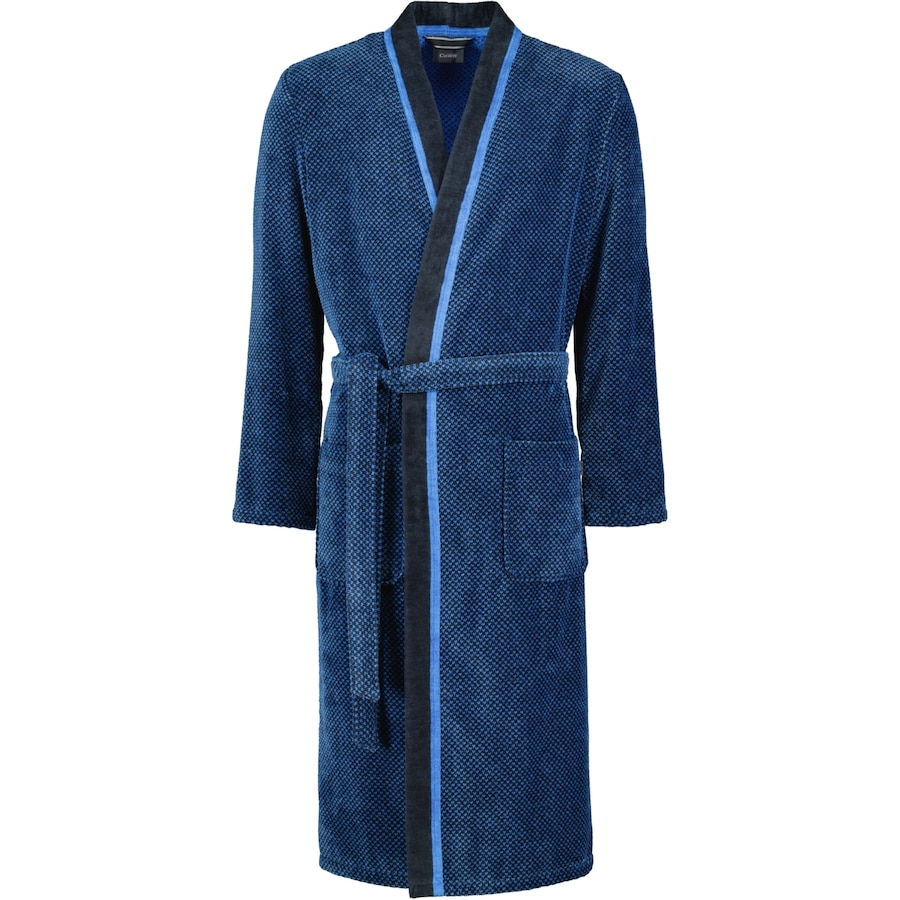 Cawö Bademäntel Herren Kimono 4839 blau-schwarz - 19 XL Schwarz
