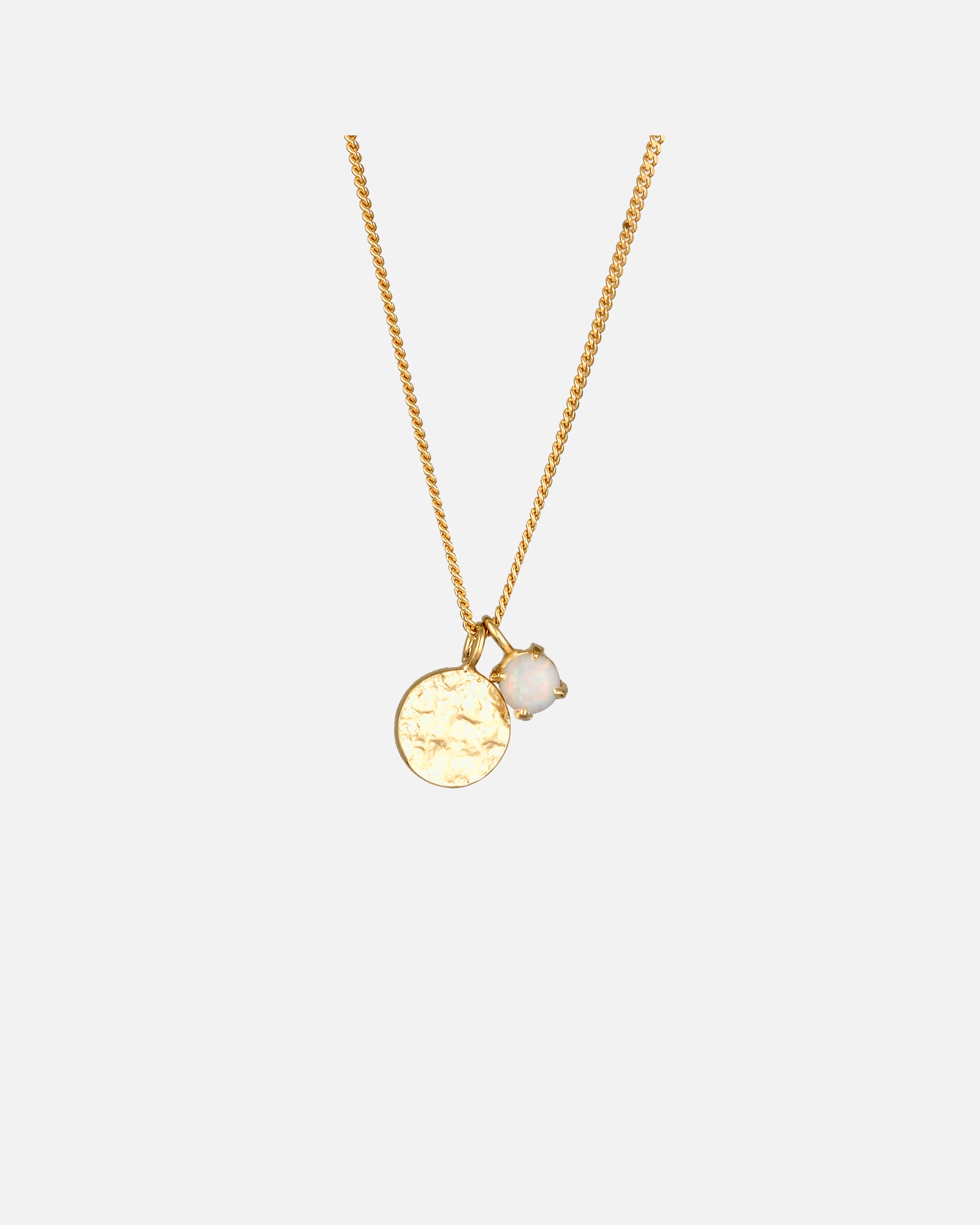 Halskette für Weiblich Elli Plättchen Synthetischer Opal Weiß 925 Sterling Silber goldfarben