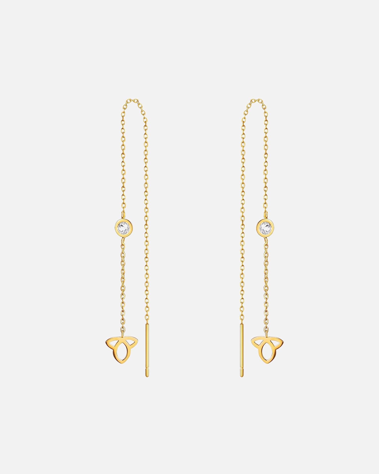Ohrringe für Weiblich Eastside Ohrhänger Lotusblüte Edelstahl Preciosa in Gelbgold 62,0 mm