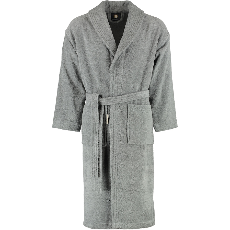Rhomtuft Bademäntel unisex Schalkragen Sir & Lady kiesel - 85 S Weiss