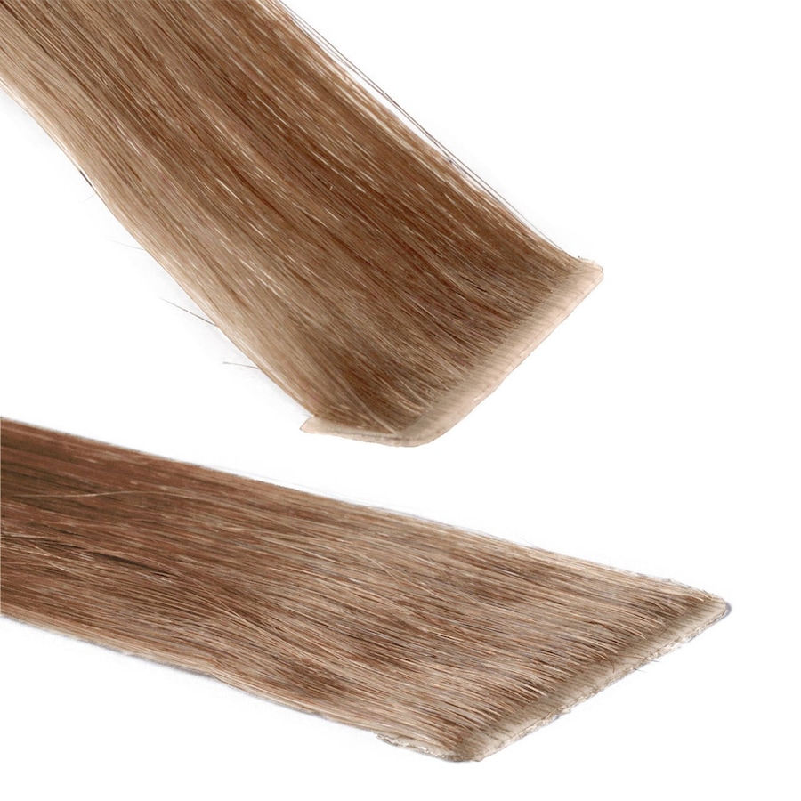 hair2heart Invisible Tape Extensions Premium Echthaar #8/01 Hellblond Natur-Asch 50cm Hellbraun Damen