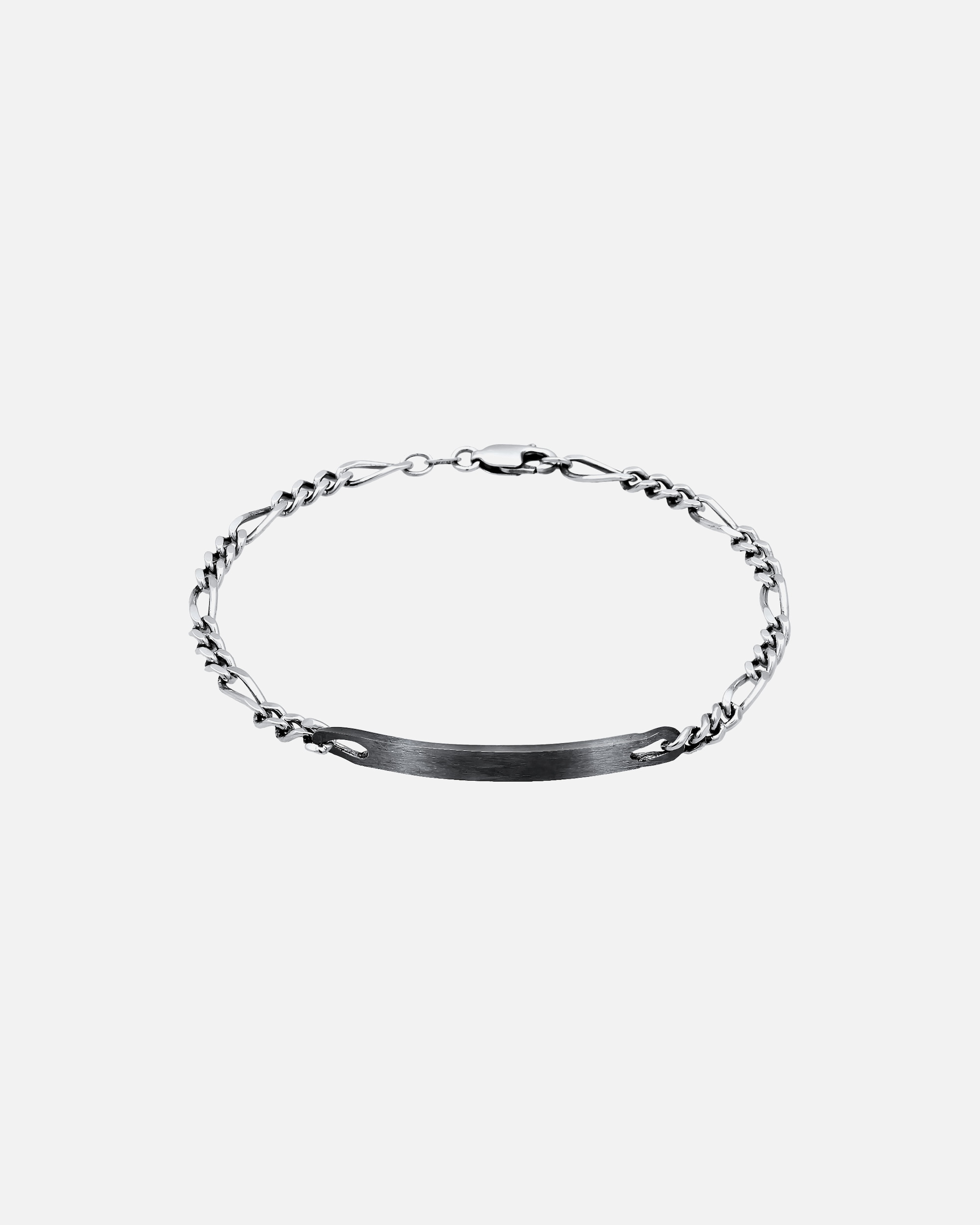 Armband für Männlich KUZZOI Herren ID Platte Figaro Klassisch 925 Silber 23