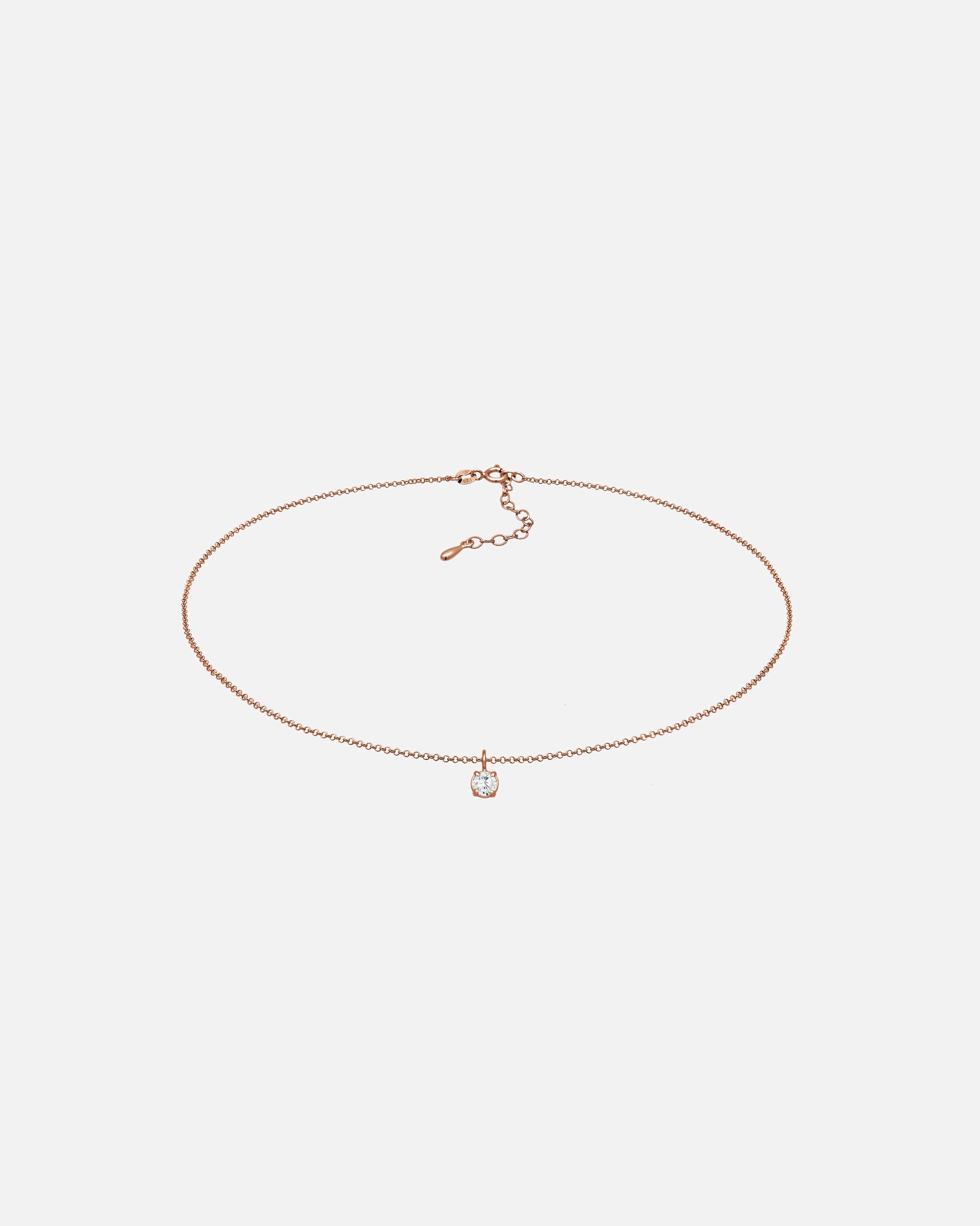 Halskette für Weiblich Elli Choker Zirkonia Solitär Basic 925 Sterling Silber rosefarben