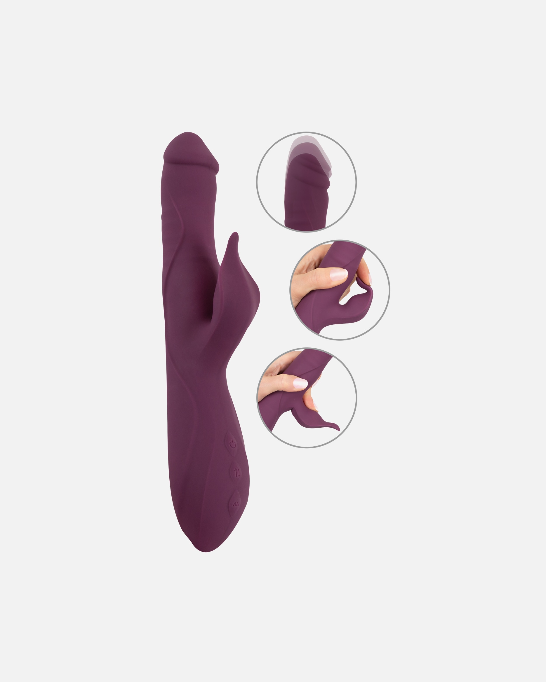 Vibrator für Unisex JAVIDA Rabbitvibrator 3 Function Vibrator lila