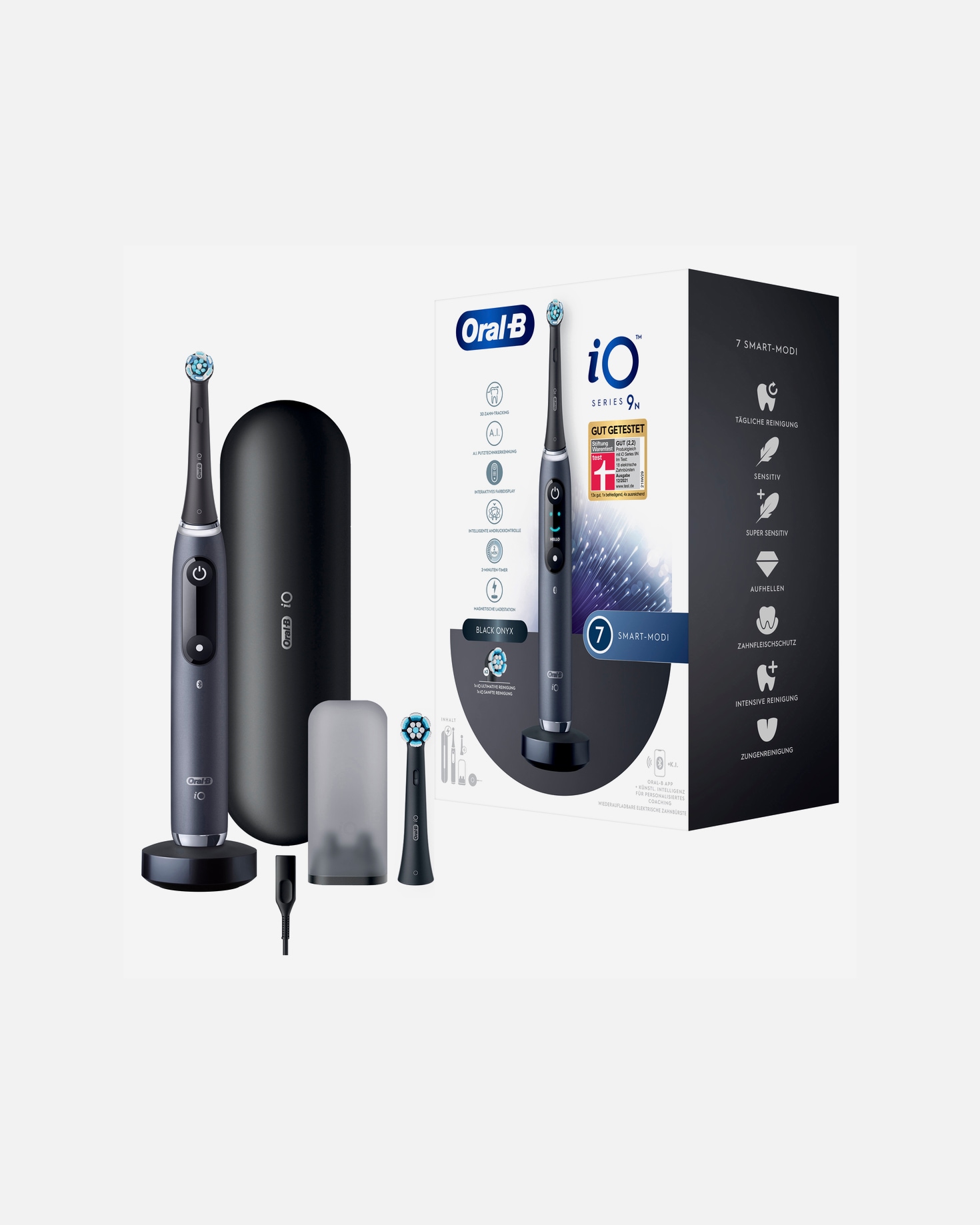 Elektrische Zahnbürste für Unisex Oral-B iO 9 in Schwarz + Lade-Reiseetui 1 Stück
