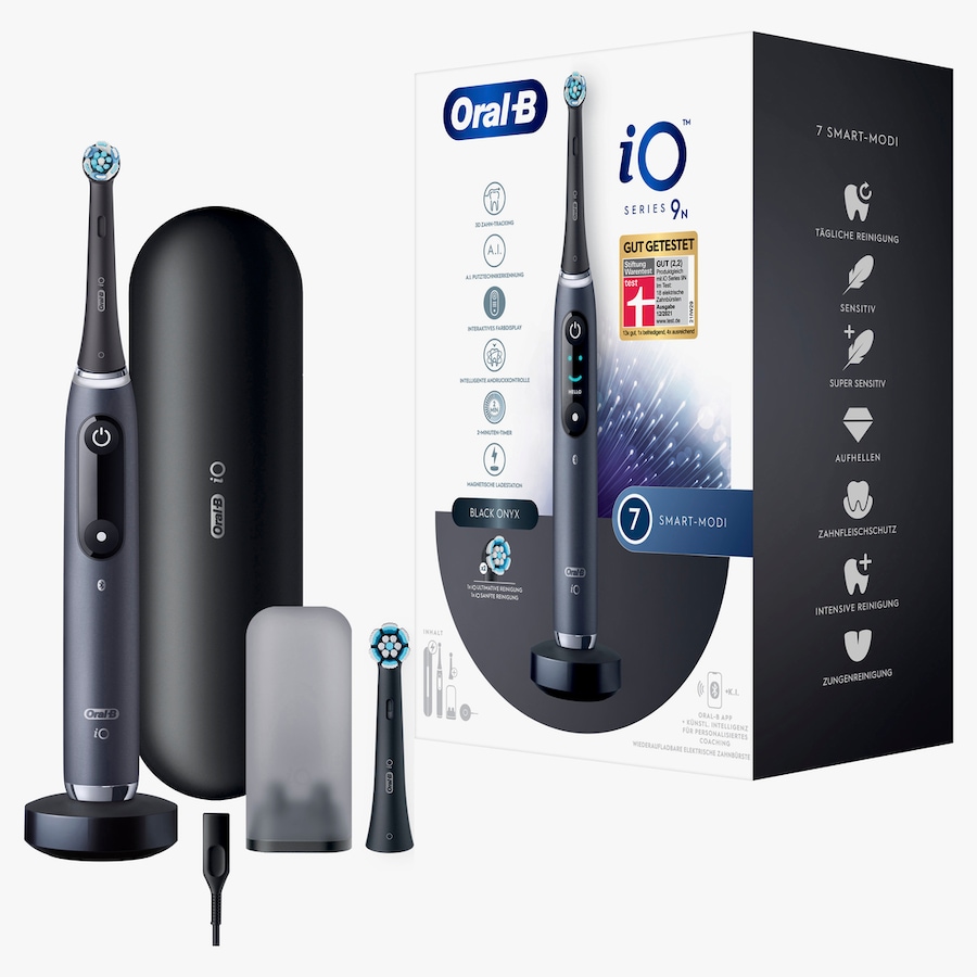 Oral-B iO 9 in Schwarz + Lade-Reiseetui