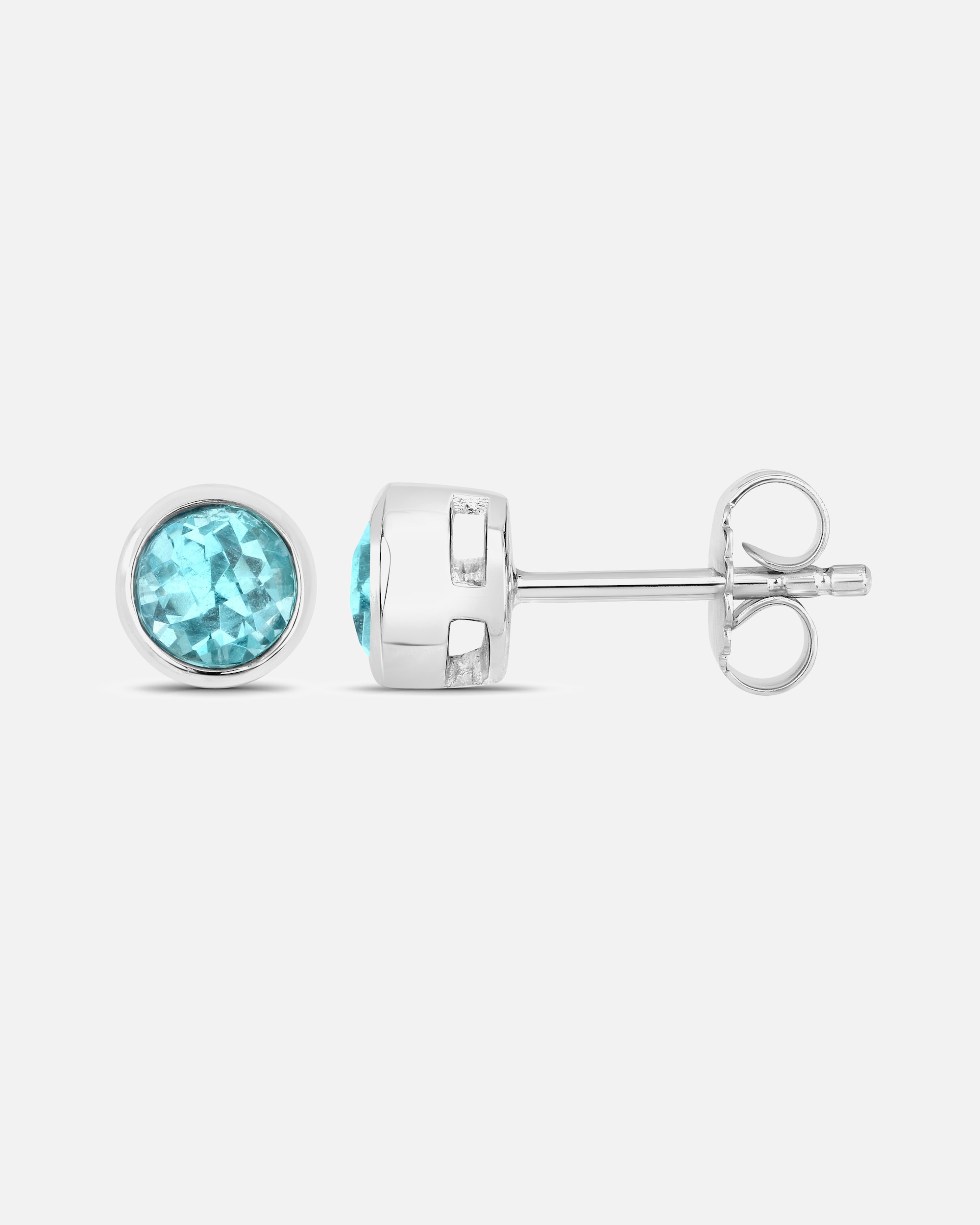 Ohrringe für Weiblich Vira Jewels Ohrstecker 925/- Sterling Silber Apatit blau 1ct. weiß