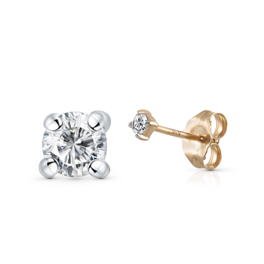 Diamonds by Ellen K. Ohrstecker 585/- Gold Brillant weiß 0,10ct. gelb vergoldet Damen