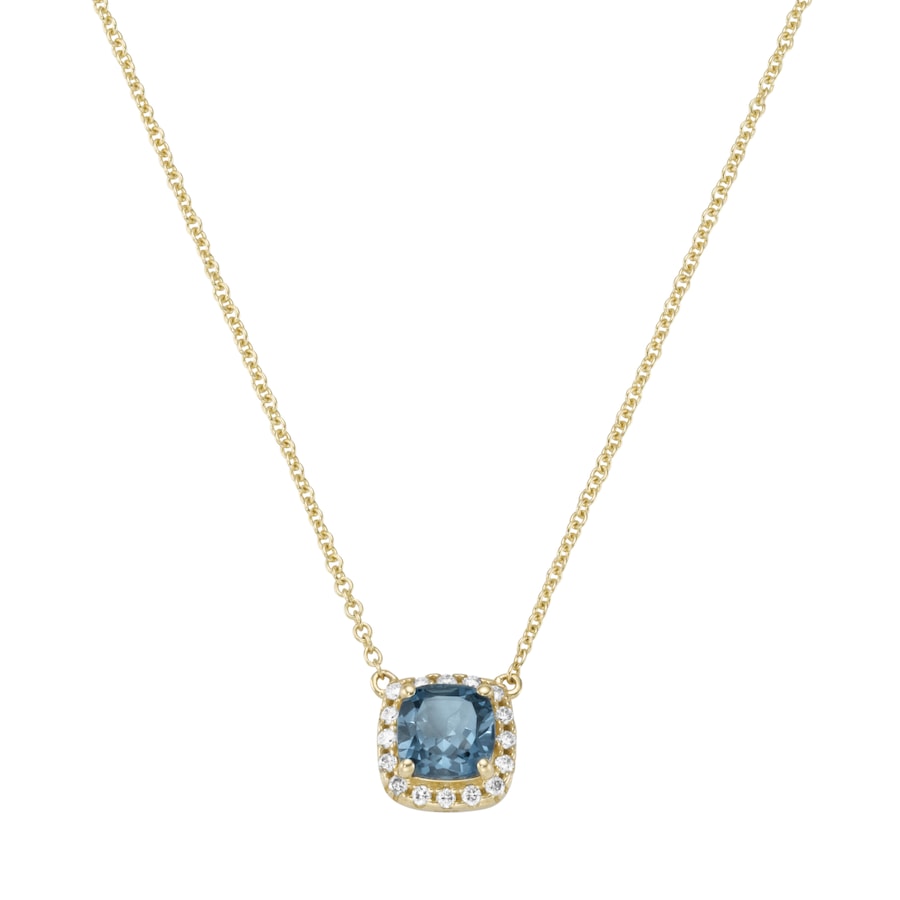 Luigi Merano Collier Edelstein & Brillanten, Gold 585 45 cm Blau Damen