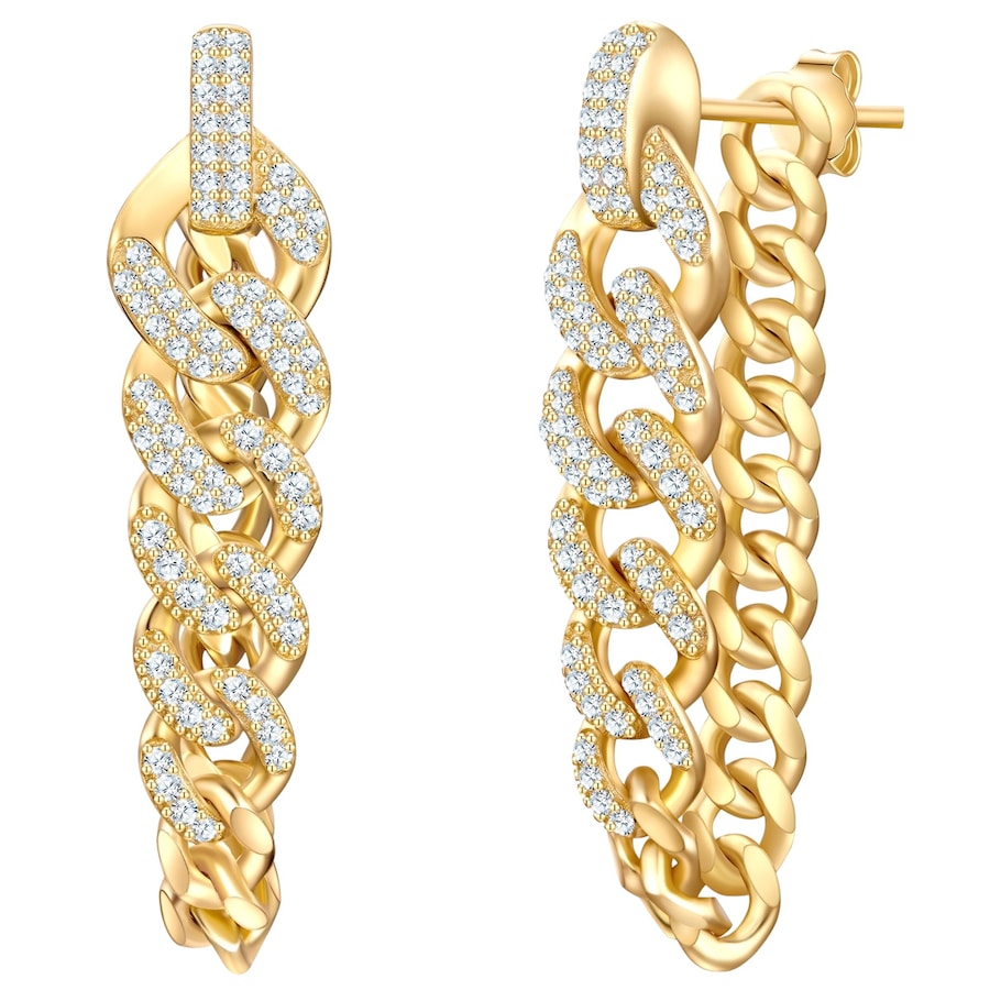 Glanzstücke München Ohrhänger aus Sterling Silber in Gelbgold mit Zirkonia 31,4 mm Damen