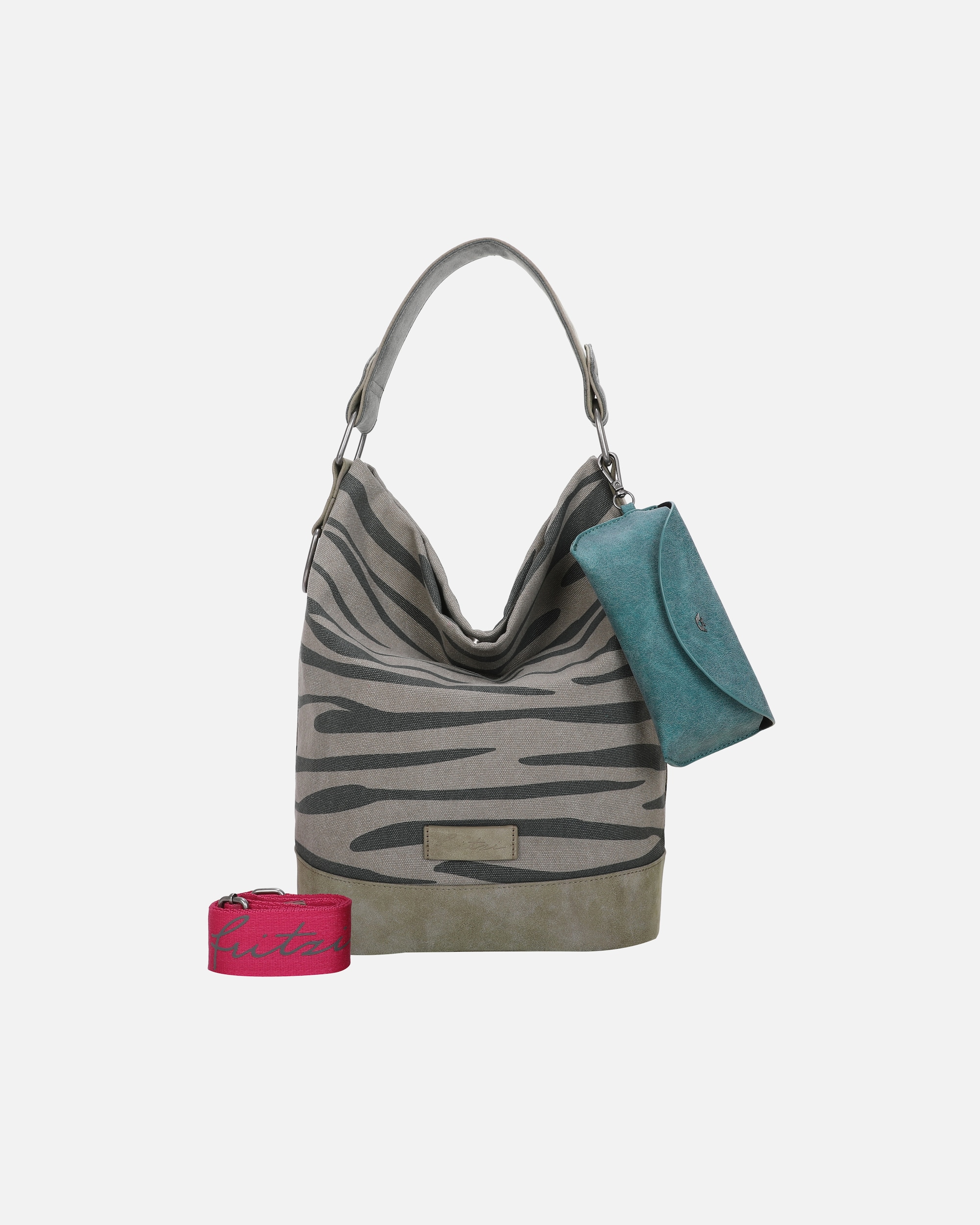 Umhängetasche für Weiblich Fritzi aus Preußen Schultertasche Izzy07 Olga aus veganen und recycelten Materialien grau