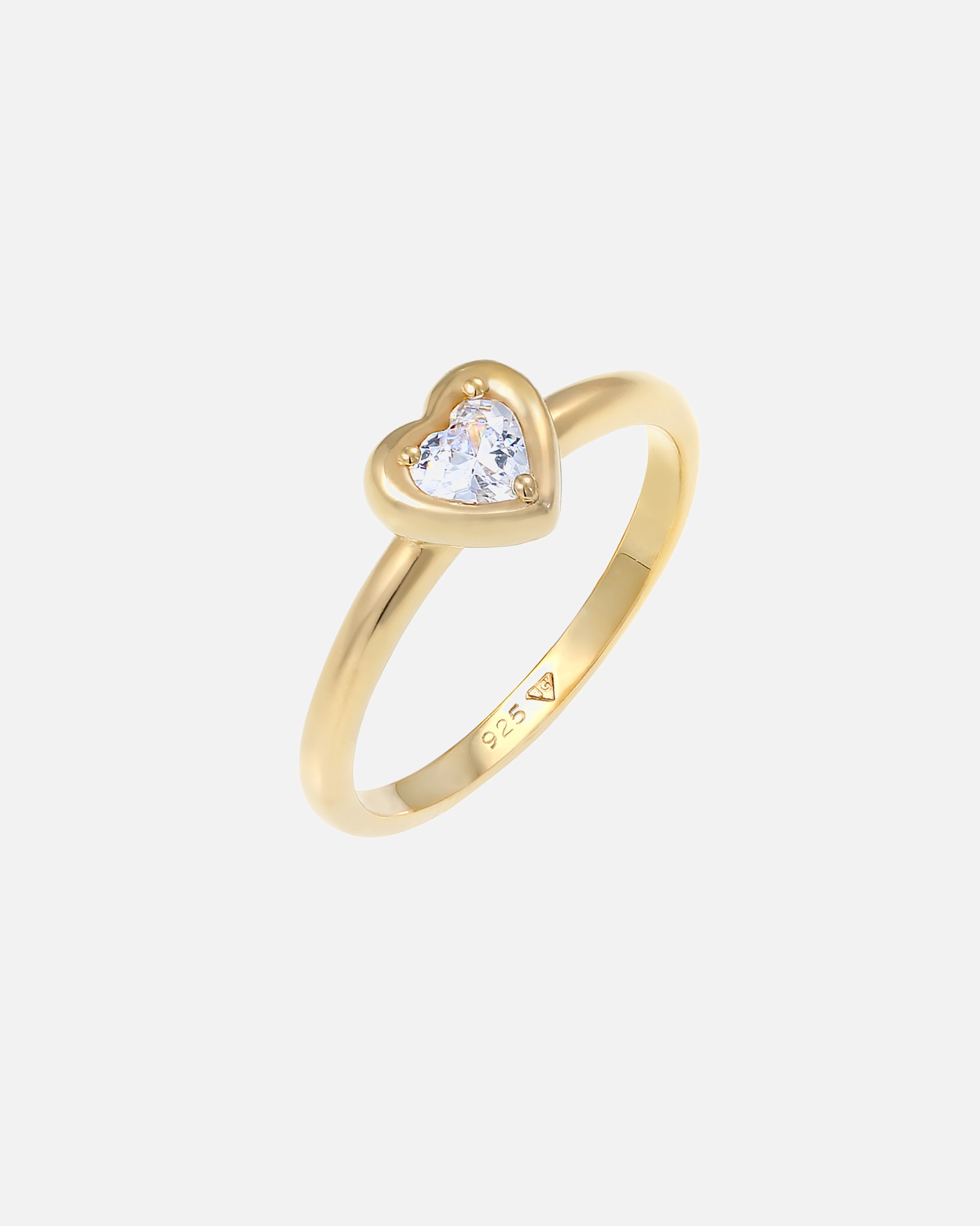 Ring für Weiblich Elli Herz Liebe Verlobung Zirkonia Kristall 925 Silber 58