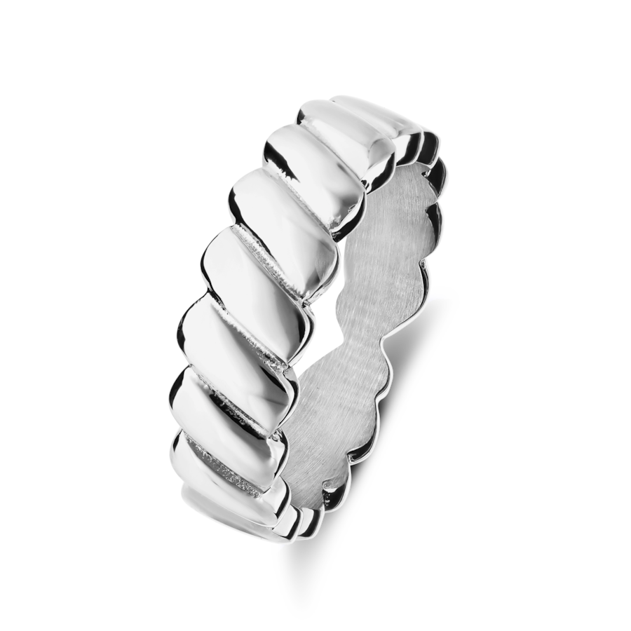 Lucardi Ring Stahl Silber - 63mm Damen