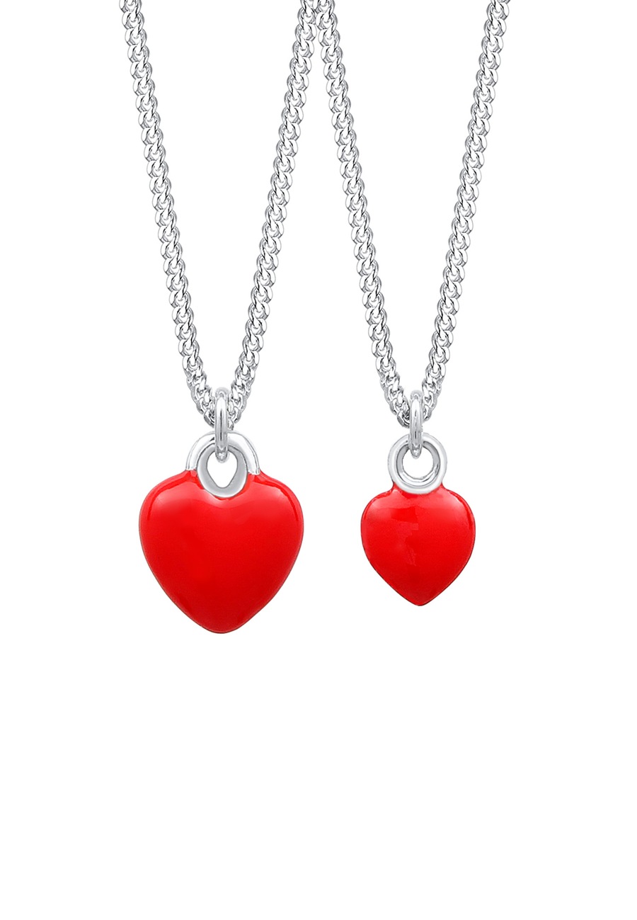 Elli Set Herz Mutter Kind Liebe Emaille 925 Silber 45 Damen