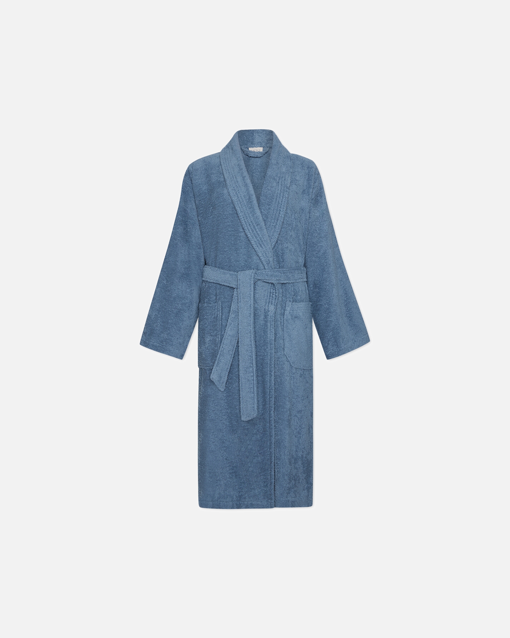 Bademantel für Unisex Möve Schalkragenmantel Homewear steel blue