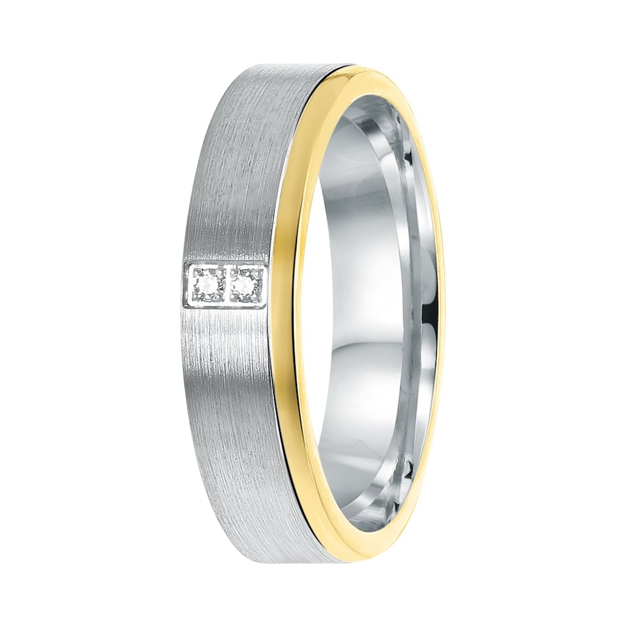 Lucardi Ringe 'Salamanca' 925 Silber - silbern-goldfarbig 58mm Herren