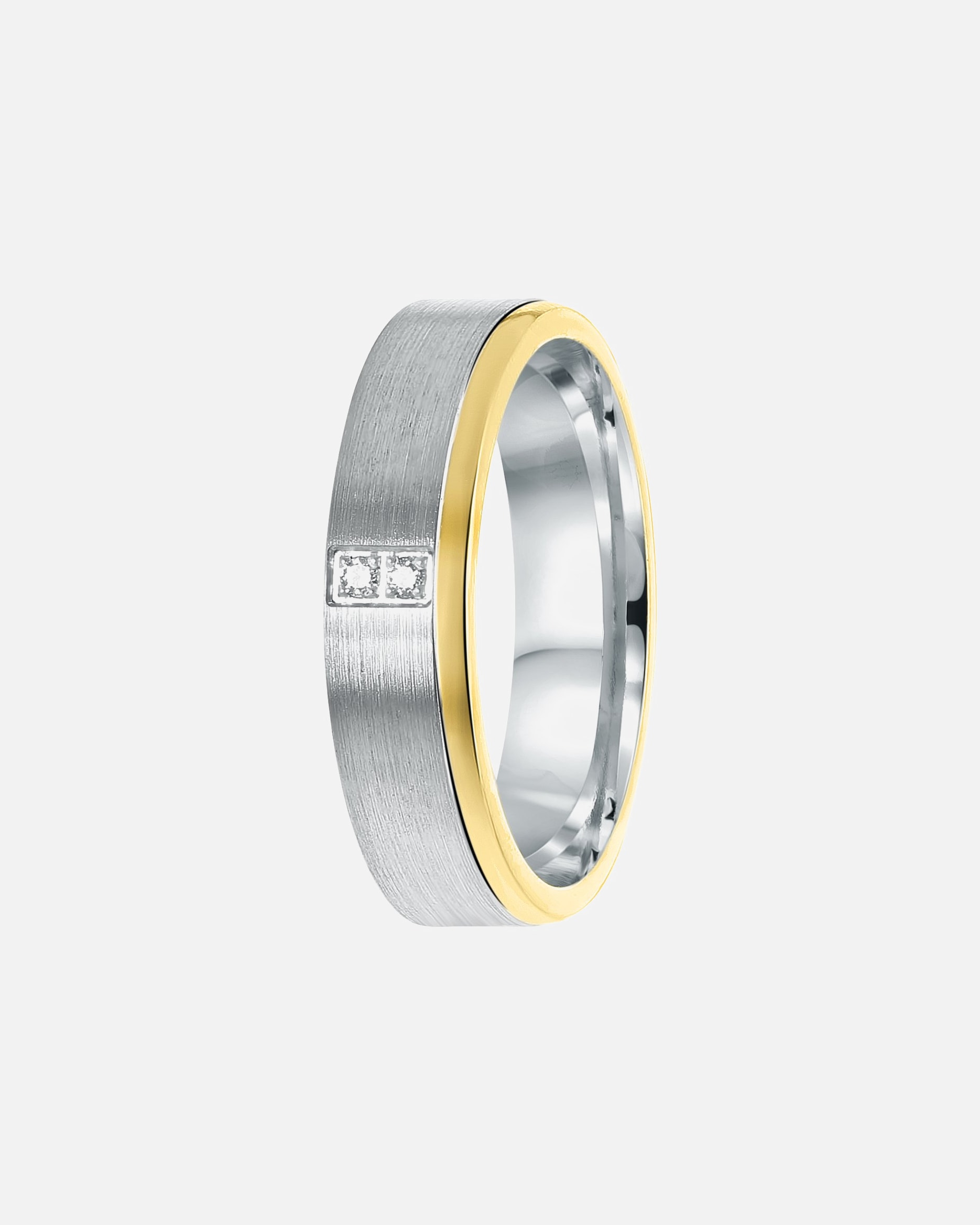 Ring für Männlich Lucardi Ringe 'Salamanca' 925 Silber - silbern-goldfarbig 52mm