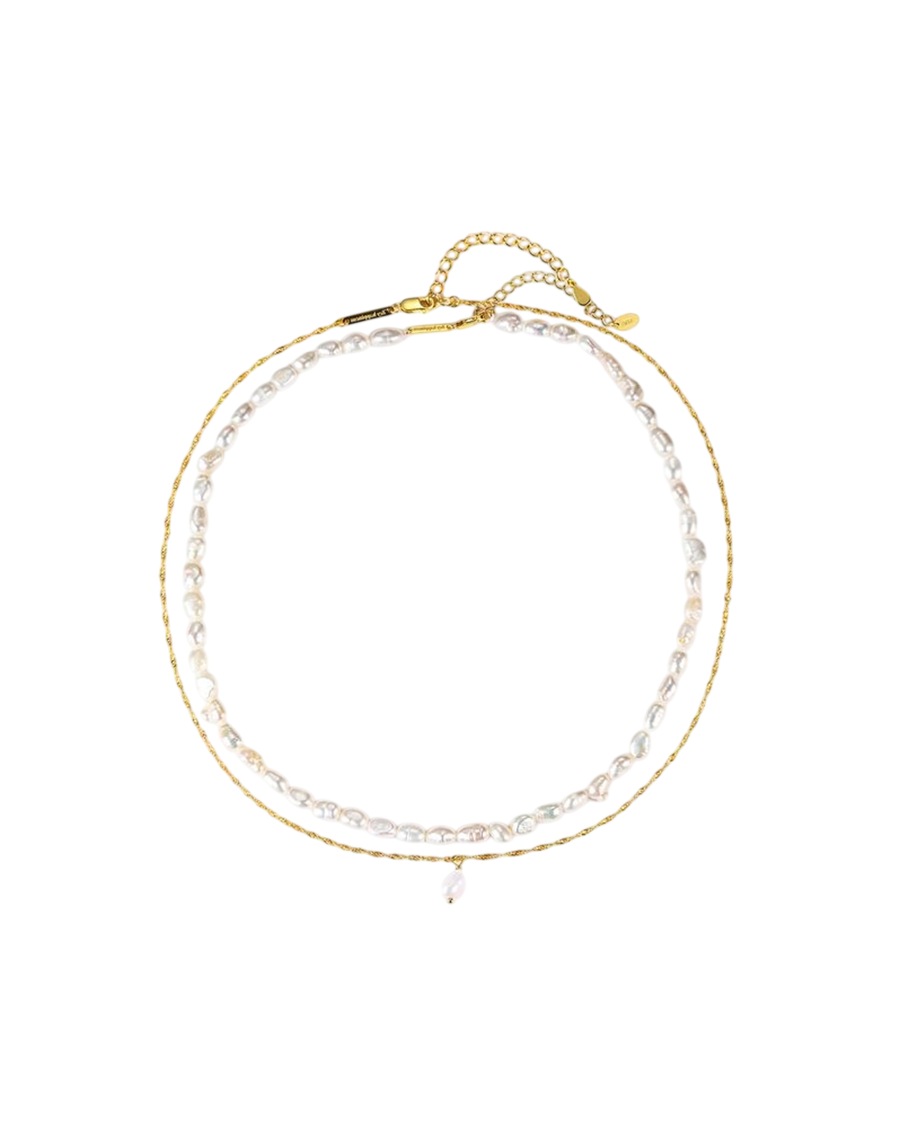 Hey Happiness Harmony Necklace Set 925er Sterlingsilber Gold Hellbraun Damen