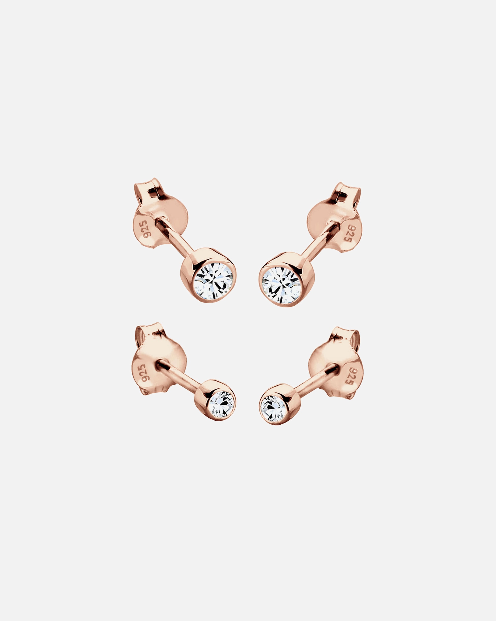 Ohrringe für Weiblich Elli Elli Ohrringe Set Basic 925 Silber, mit Kristallen von Swarovski® rosefarben