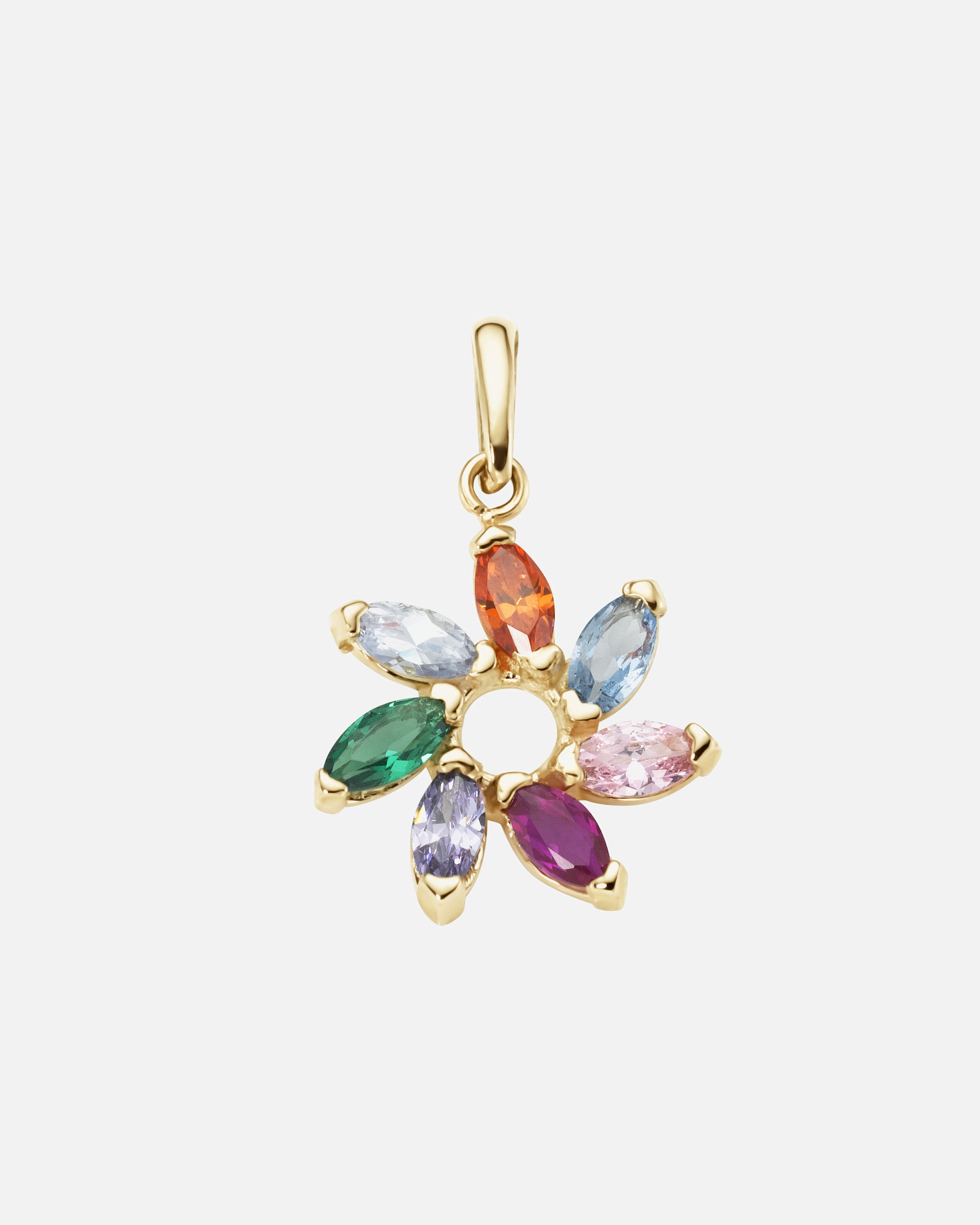 Schmuckanhänger für Unisex Luigi Merano Anhänger Blüte mit bunten Zirkonia, Gold 375 Onesize