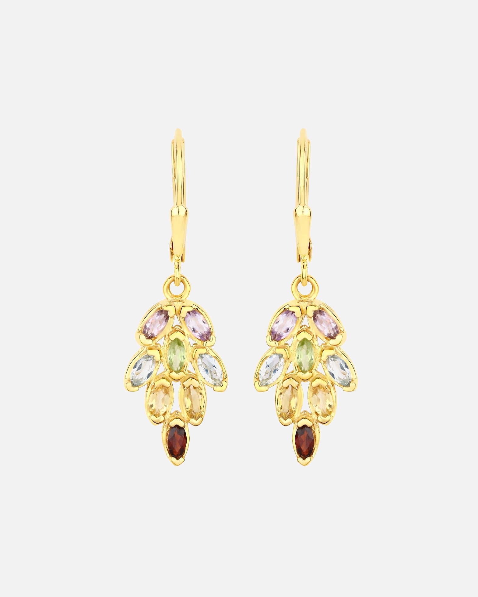 Ohrringe für Weiblich Rafaela Donata Ohrringe Sterling Silber Amethyst in Gelbgold Muticolored