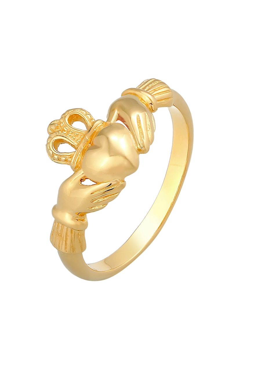 Elli Claddagh Herz Krone Königlich 925 Silber 54 Damen