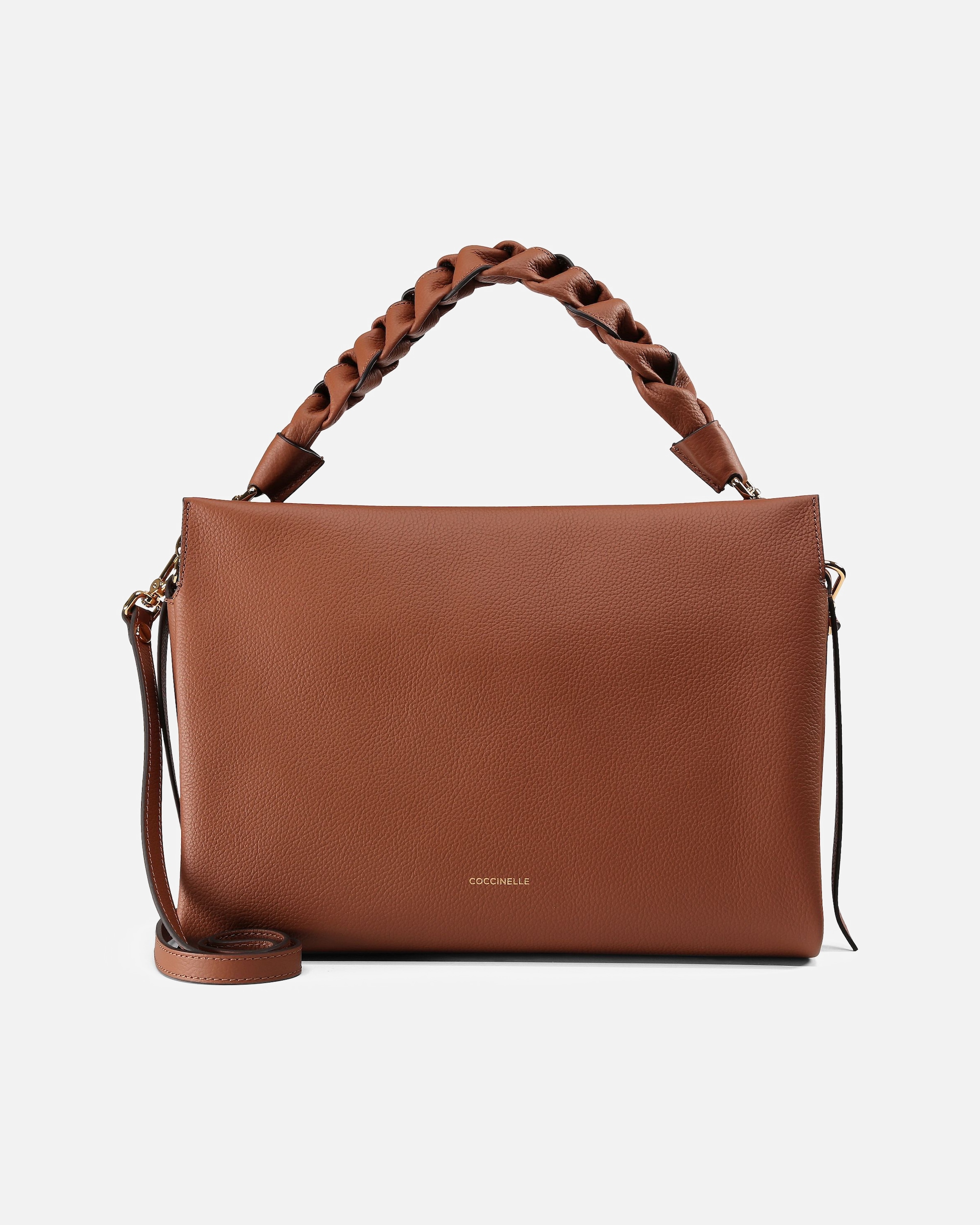 Tasche für Weiblich Coccinelle Boheme Henkeltasche cognac-noir