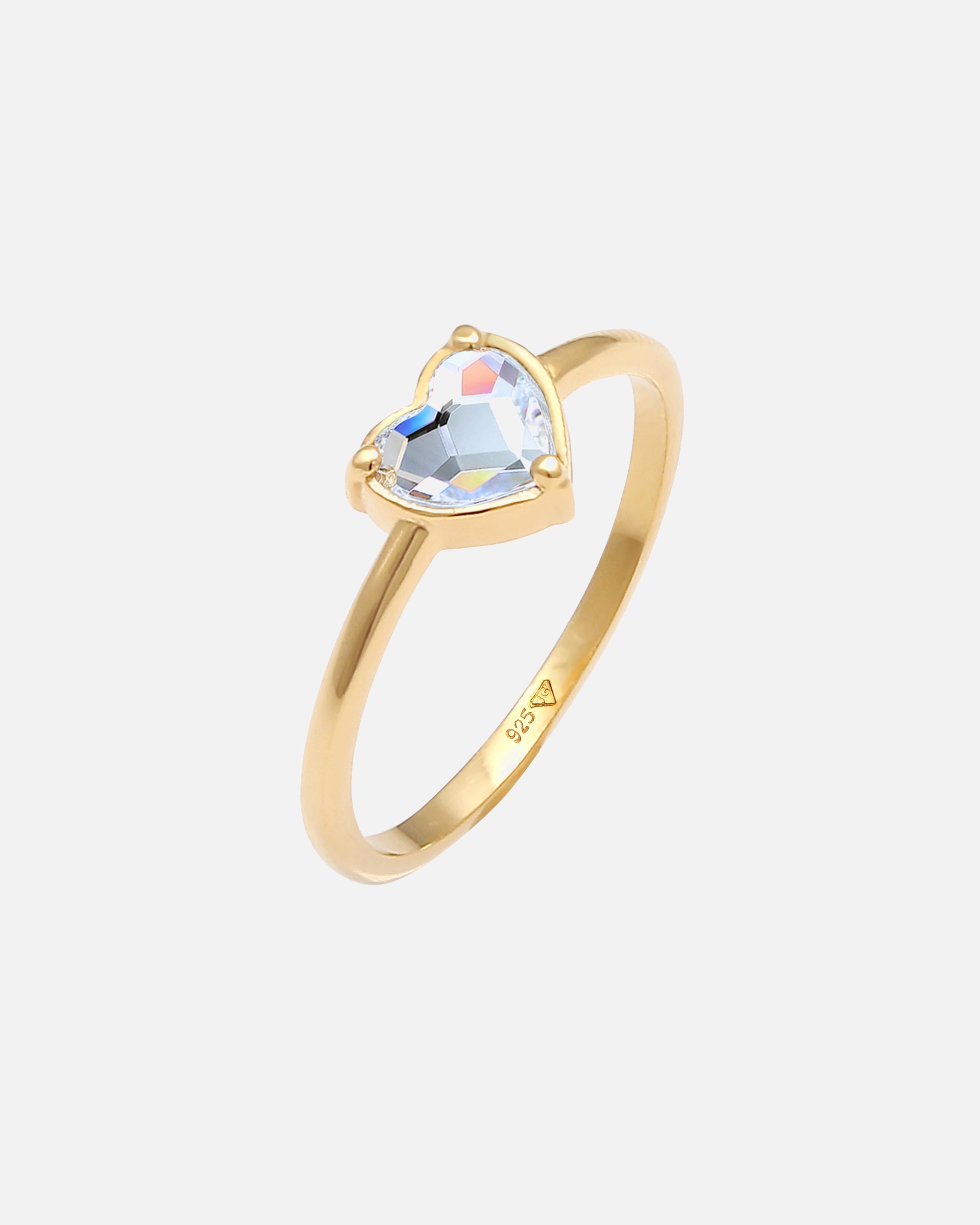 Ring für Weiblich Elli Herz Verlobung 925 Silber, mit Kristallen von Swarovski® 52