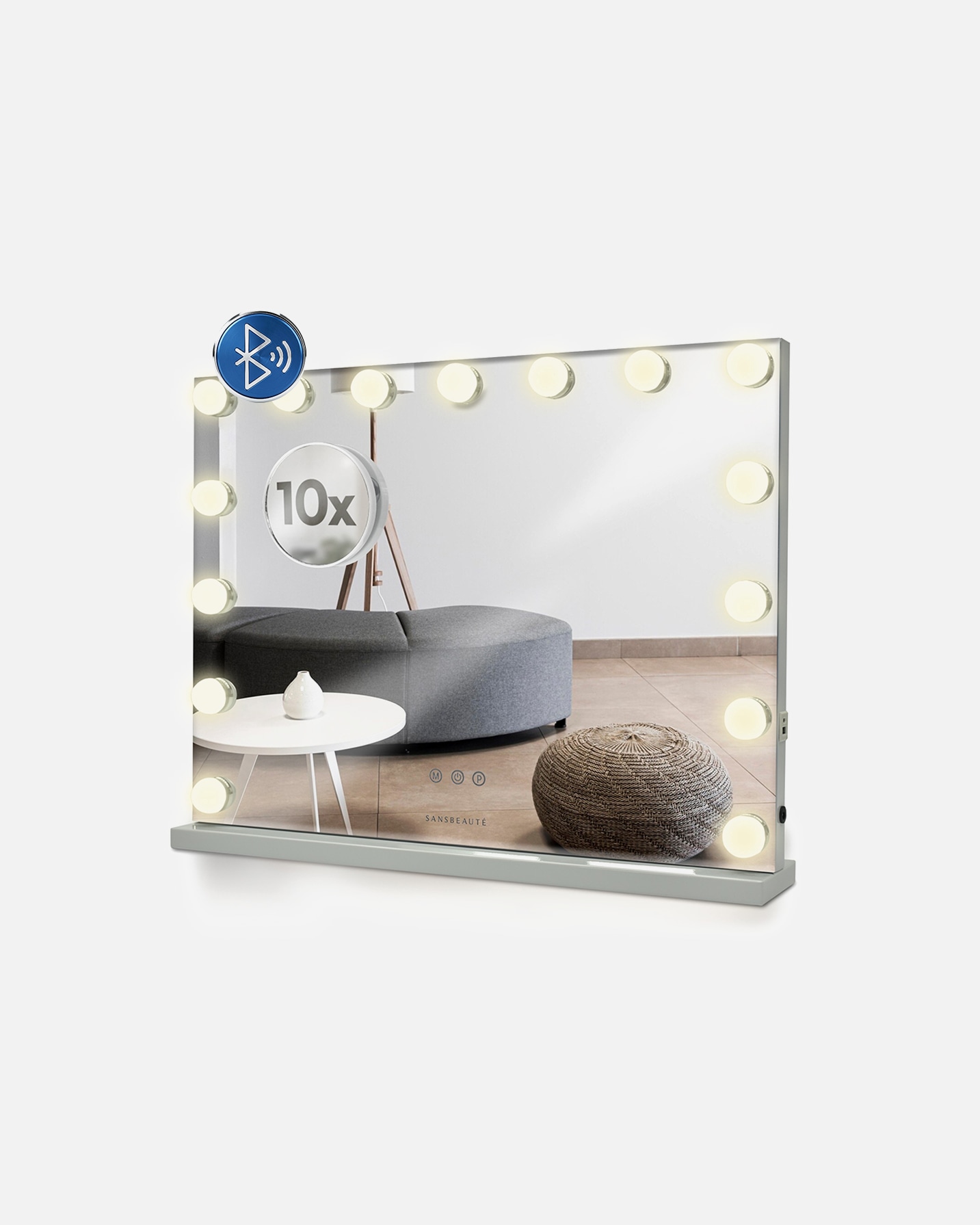 LED-Spiegel für Unisex Sansbeaute Default Brand Line Hollywood-Spiegel 58 x 43 cm mit Bluetooth Kosmetikspiegel mit Beleuchtung Mit Bluetooth