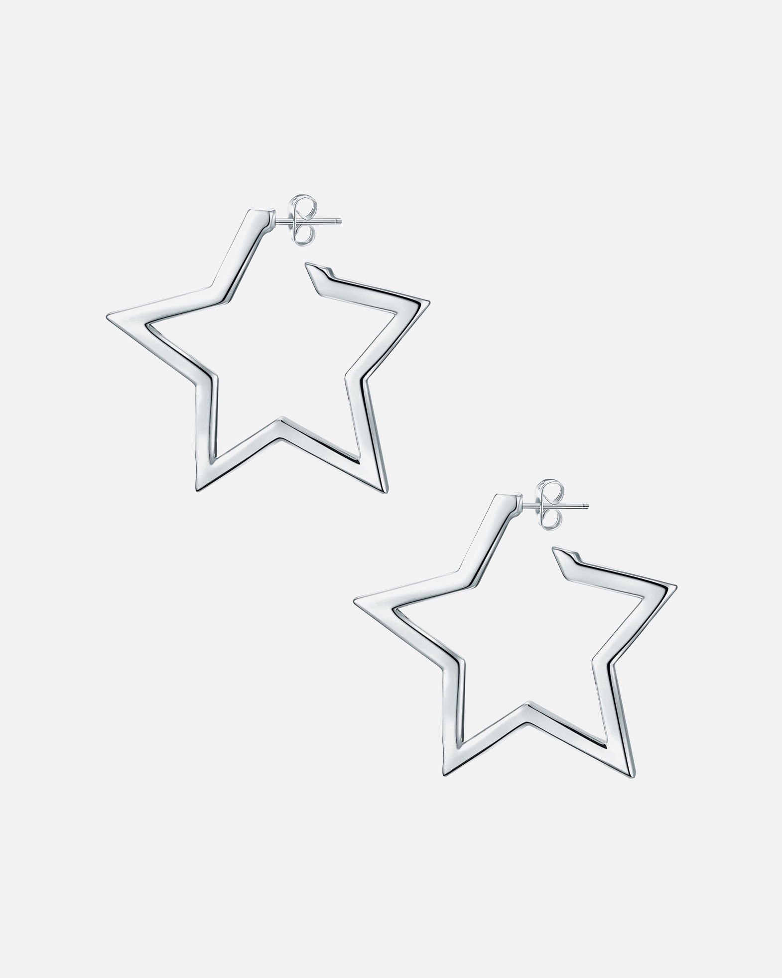 Ohrringe für Weiblich Lulu & Jane Ohrstecker Stern Metall-Legierung verziert mit Kristallen von Swarovski® in Silber 39,3 mm