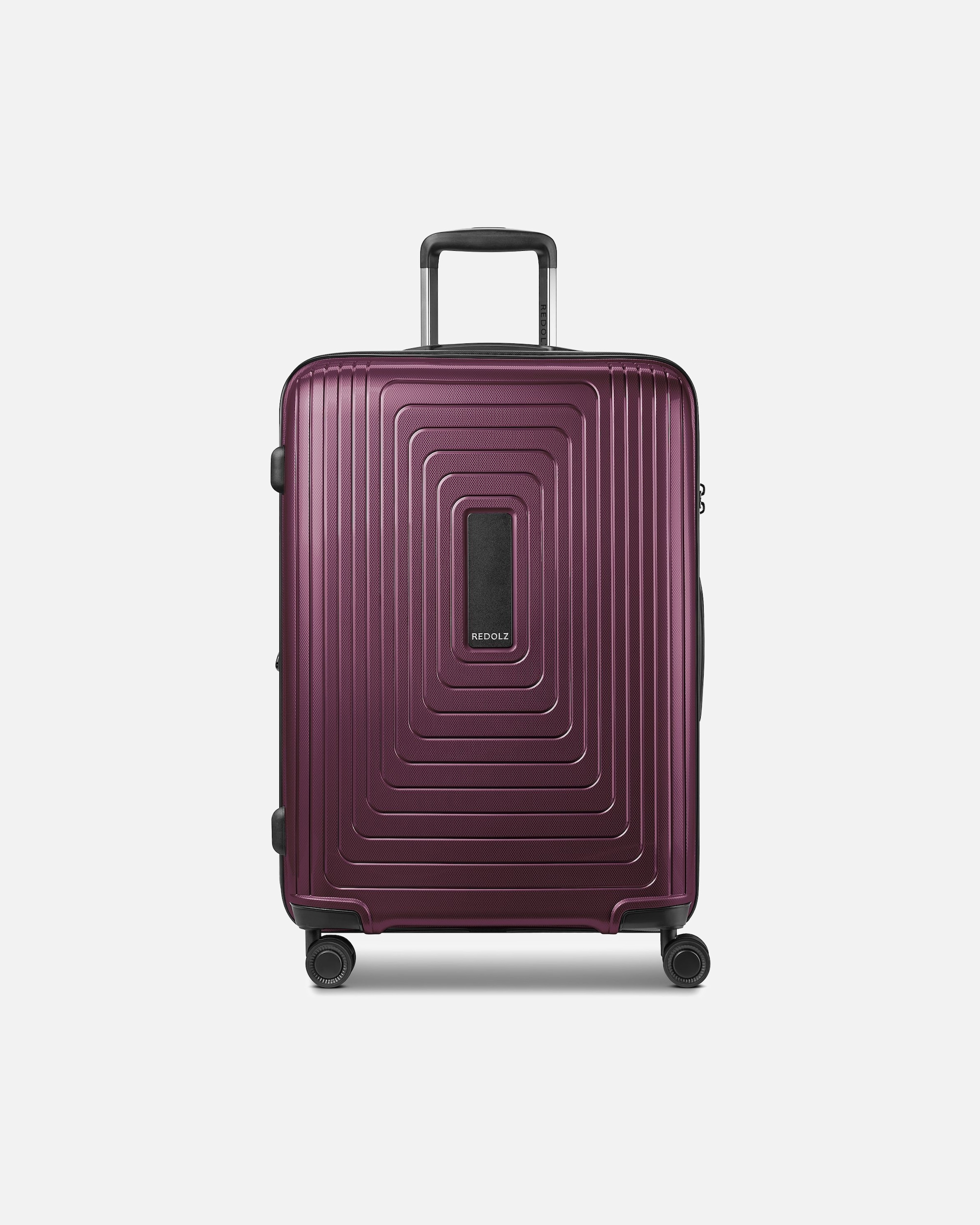 Koffer für Männlich Redolz Essentials 14 4 Rollen Trolley M 65 cm mit Dehnfalte aubergine metallic