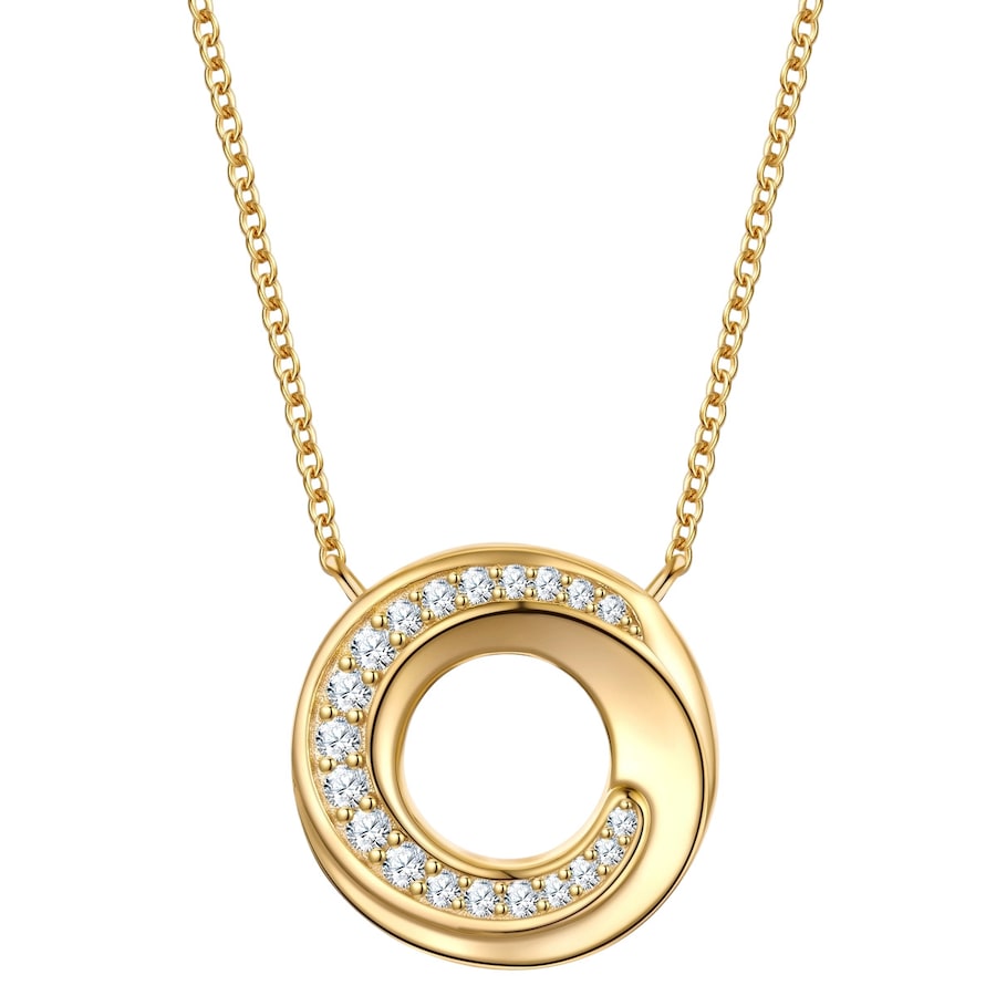 Rafaela Donata Halskette aus Sterling Silber in Gelbgold mit Zirkonia 42,0 cm Basiskette + 5,0 Verlängerung Damen