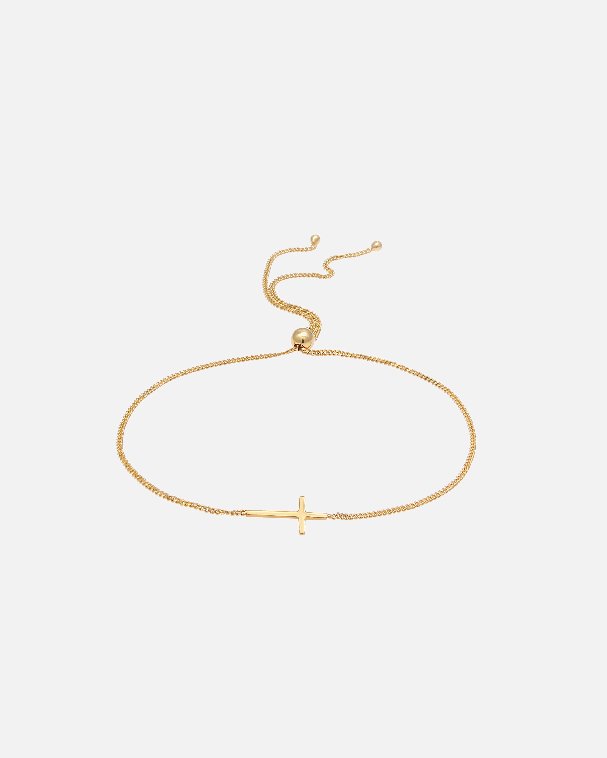 Armband für Weiblich Elli Kreuz Glaube Symbol Kugel Verstellbar 925 Silber goldfarben