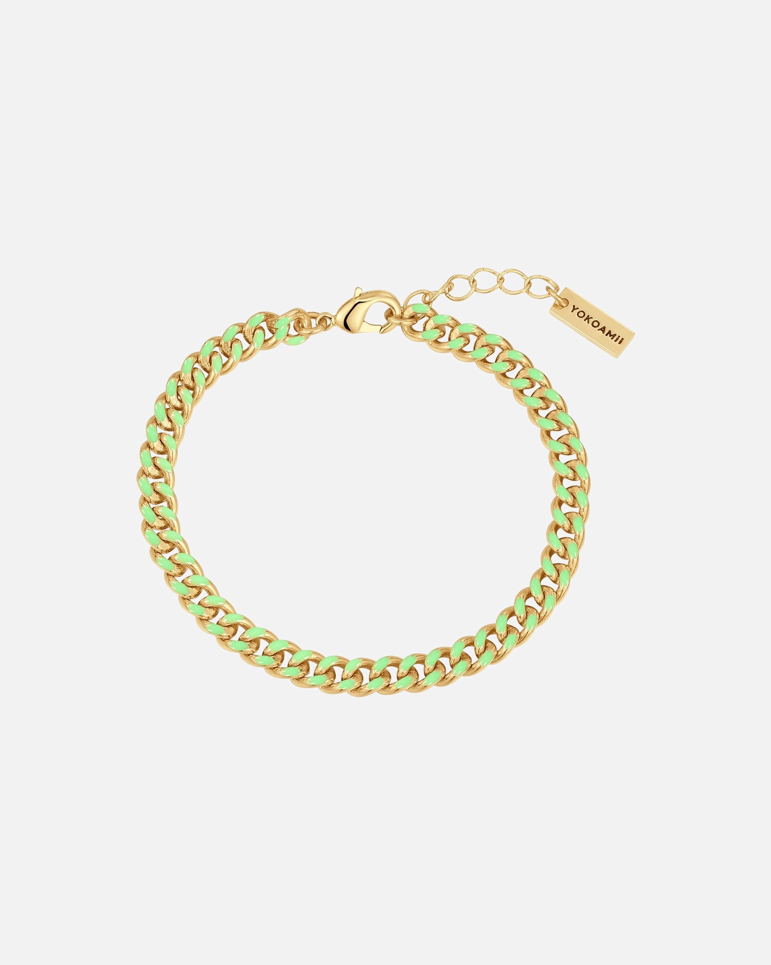 Armband für Weiblich Yokoamii Armband aus Messing in Gelbgold mit 17,0 cm Basislänge + 3,0 cm Verlängerung