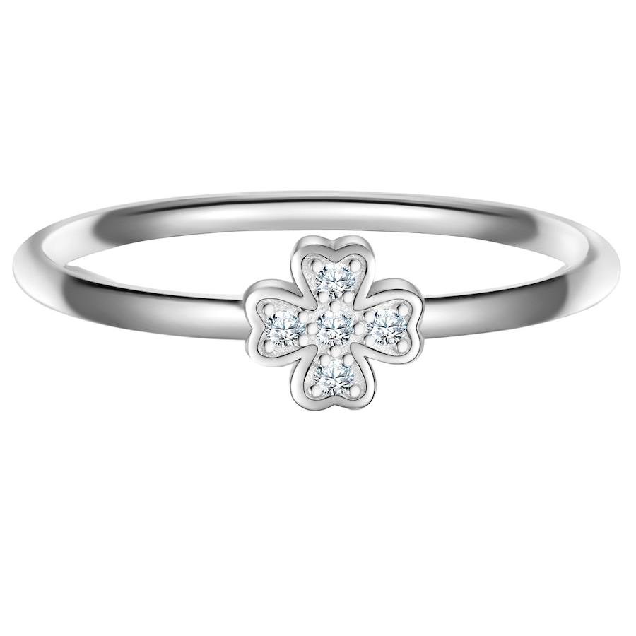 Glanzstücke München Ring Kleeblatt aus Sterling Silber in mit Zirkonia 48 Damen