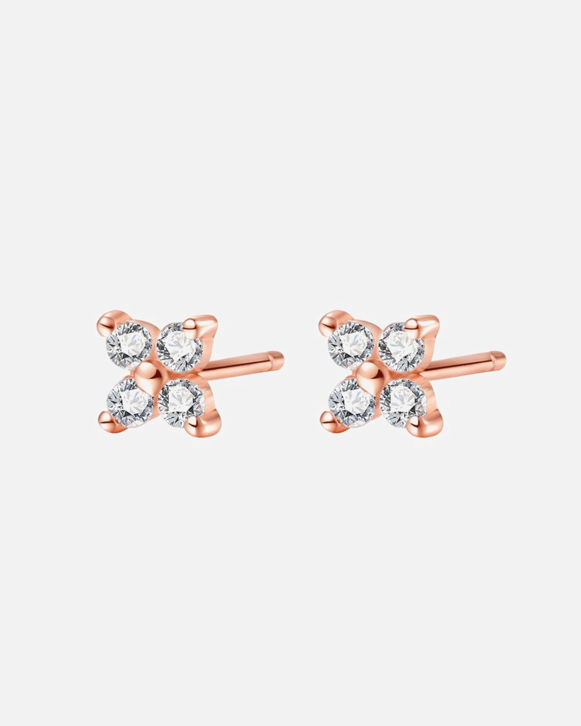 Ohrringe für Weiblich Hey Happiness Default Brand Line Ohrstecker mit Gänseblümchen aus 925er Sterlingsilber Rosegold