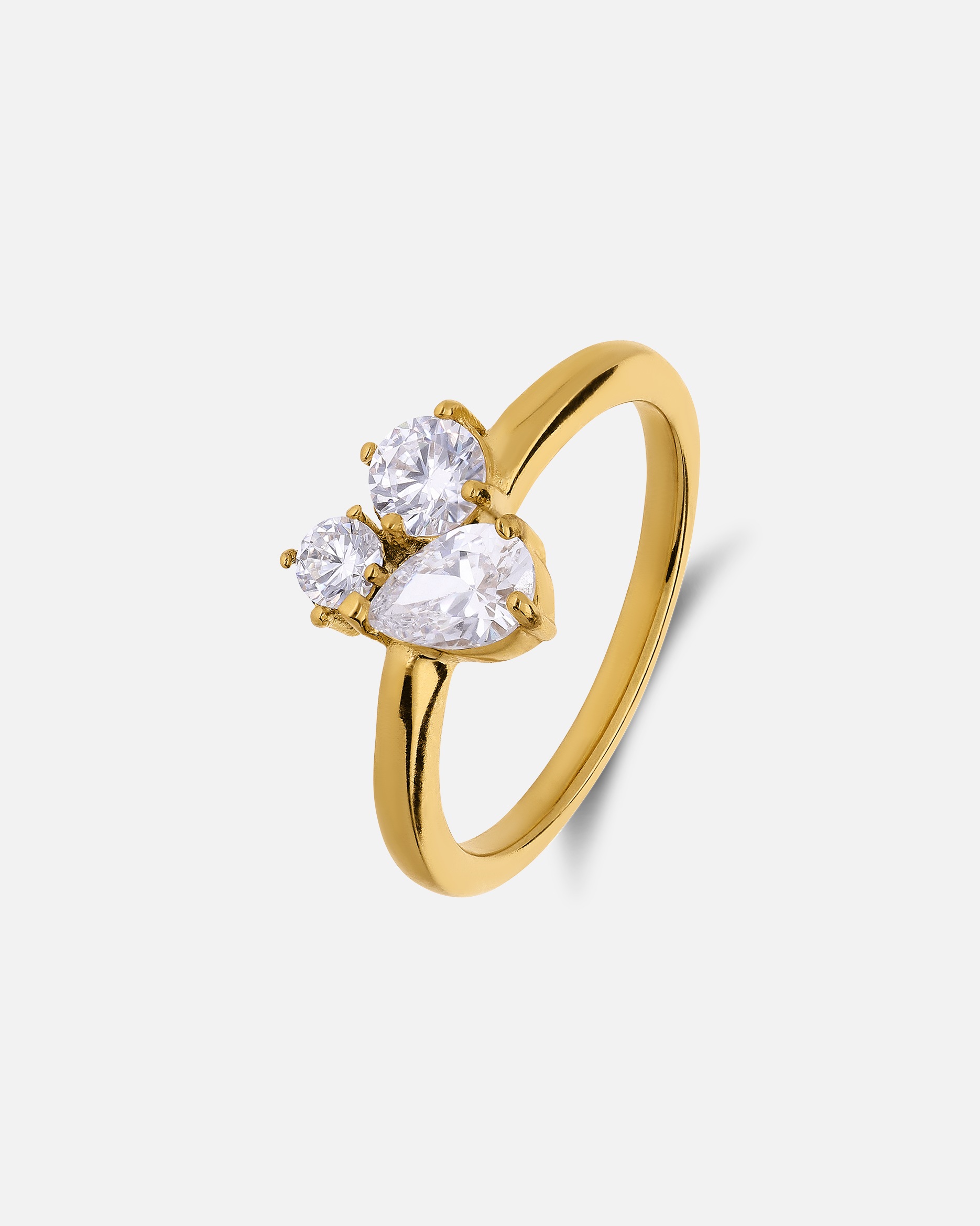 Ring für Weiblich Lucardi Ring - Stahl Gold - 53mm