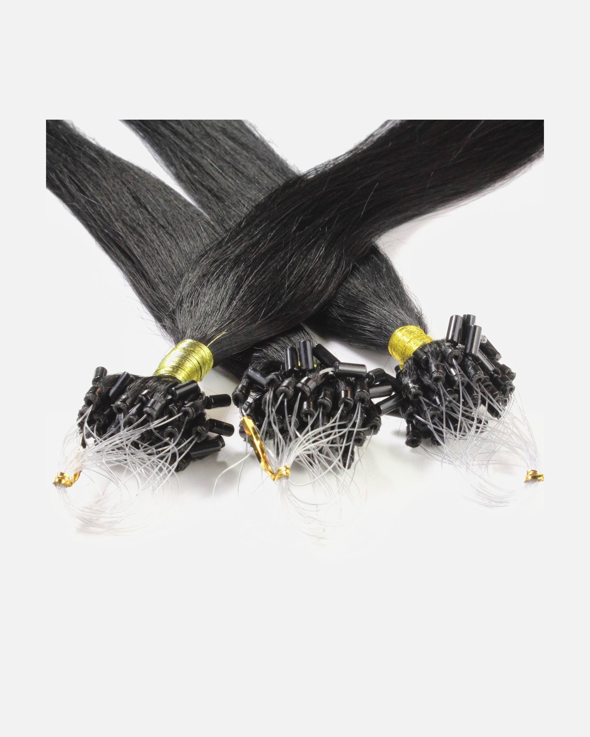 Extensions für Weiblich hair2heart Microring Extensions Echthaar #2/0 Schwarz 0.5g 60cm