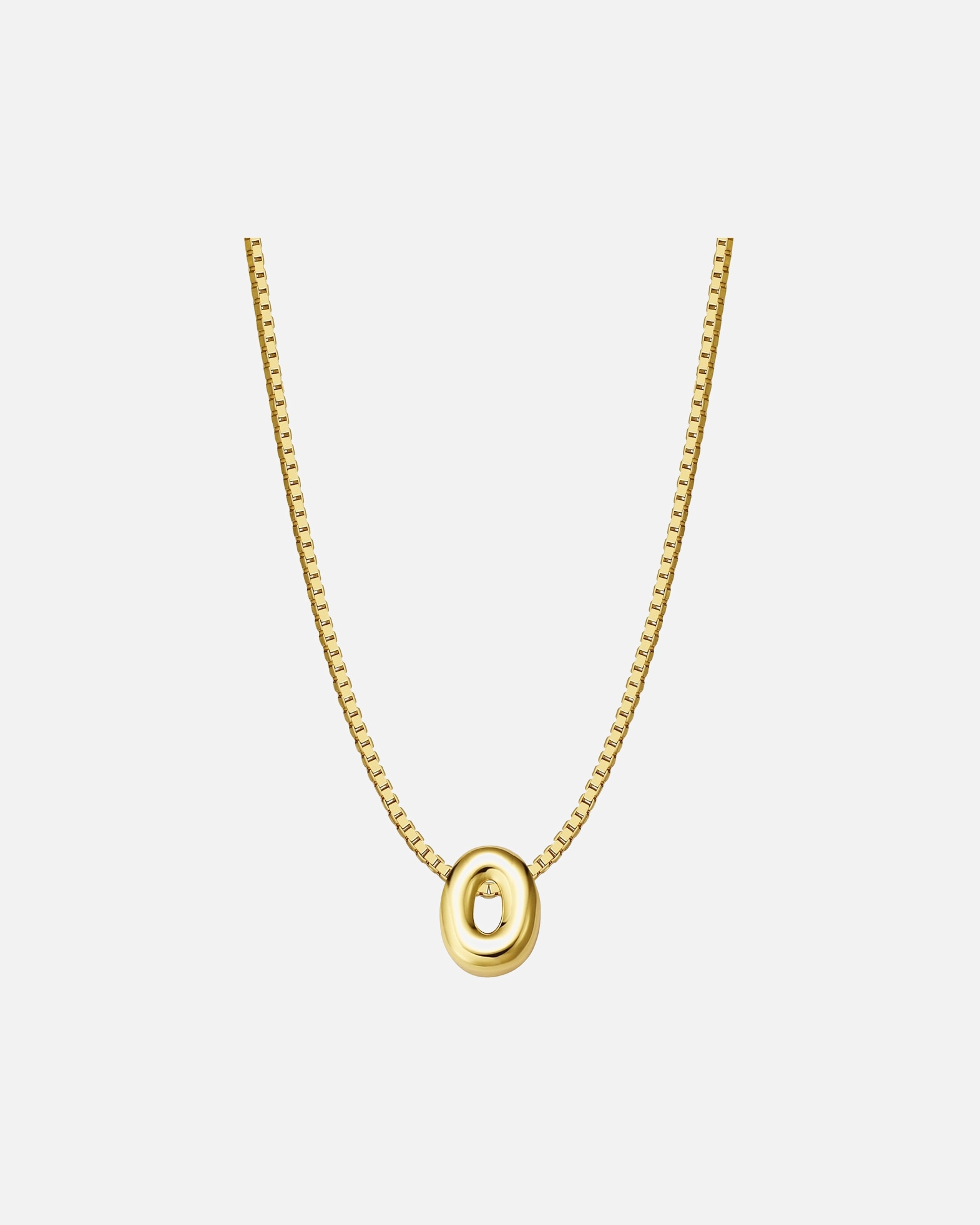 Halskette für Weiblich Glanzstücke München Halskette Buchstabe O aus Sterling Silber in gelbgold 40,0 cm Basiskette + 5,0 cm Verlängerung