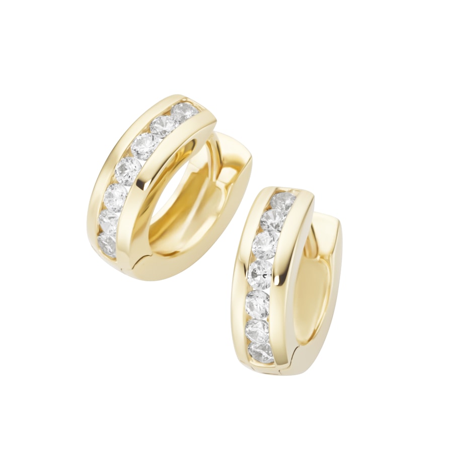 Luigi Merano Klappcreolen mit Zirkonia in Kanalfassung, Gold 375 Onesize Damen