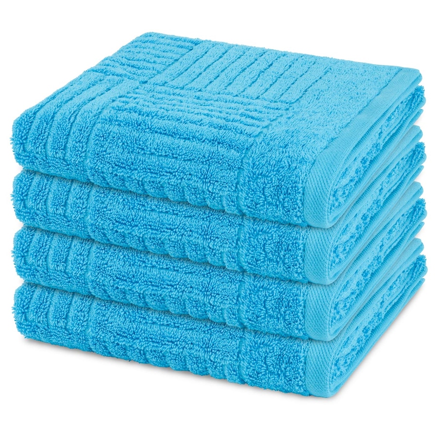 ROSS Handtuch-Set Carre (4er Set) Ozean Petrol