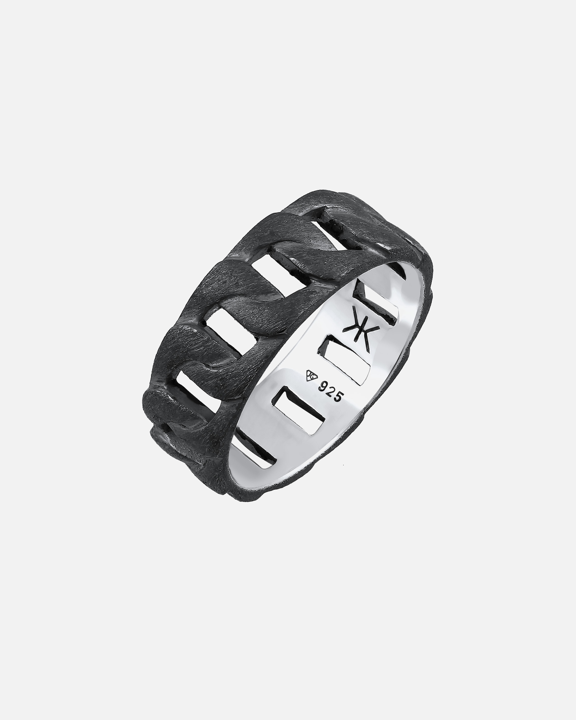 Ring für Männlich KUZZOI Herren Chunky Chain Look Cool Trend 925 Silber 54