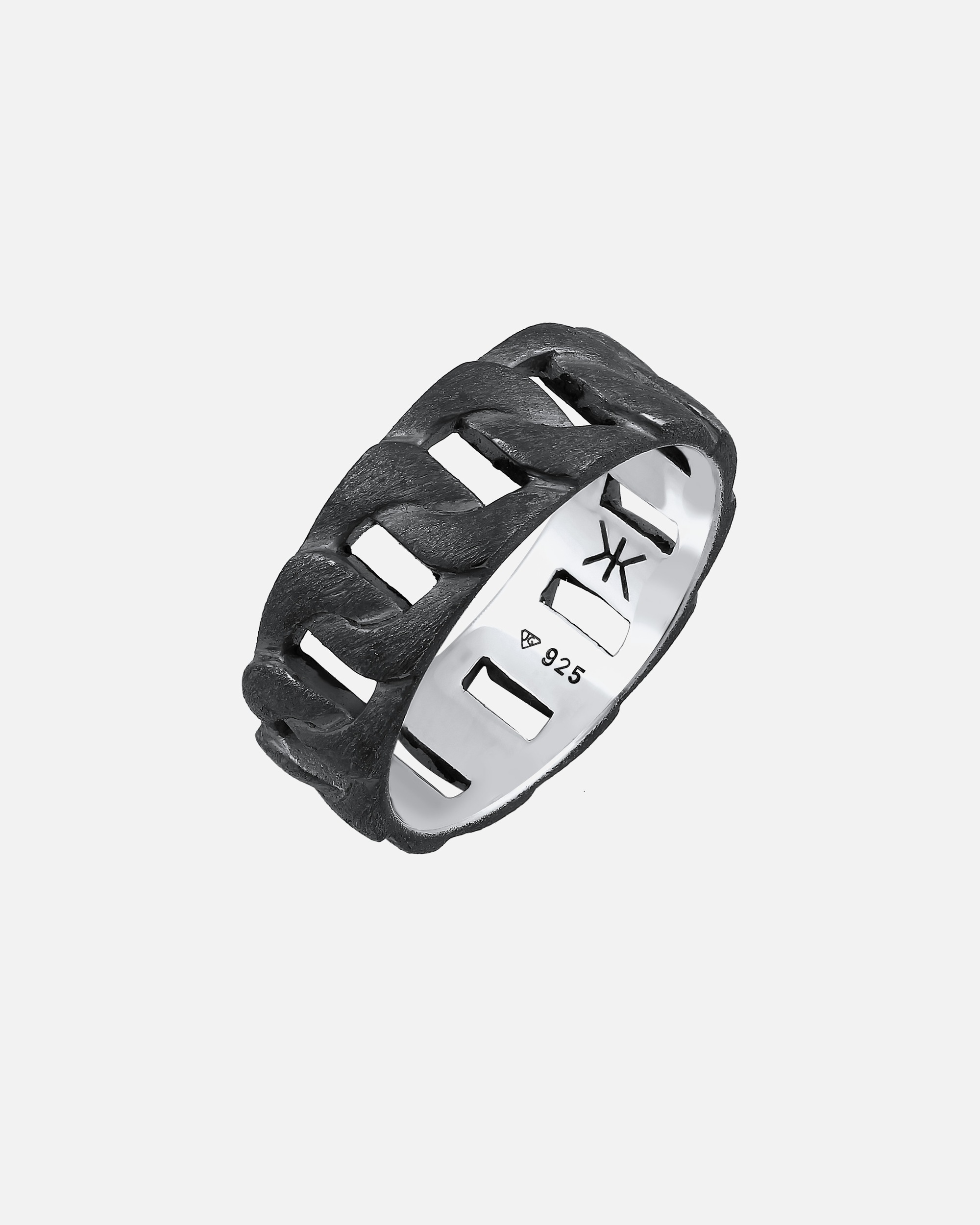 Ring für Männlich KUZZOI Herren Chunky Chain Look Cool Trend 925 Silber 56