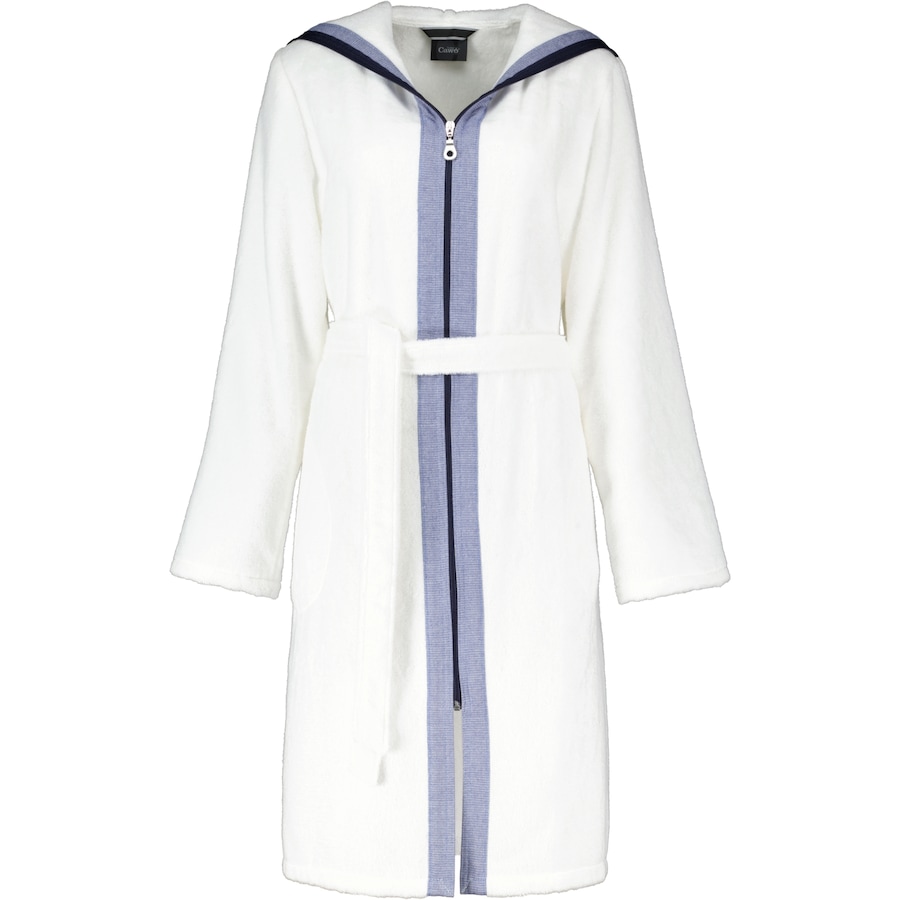 Cawö Bademäntel Damen Reißverschluss Breton 6598 weiß - 600 M Weiss