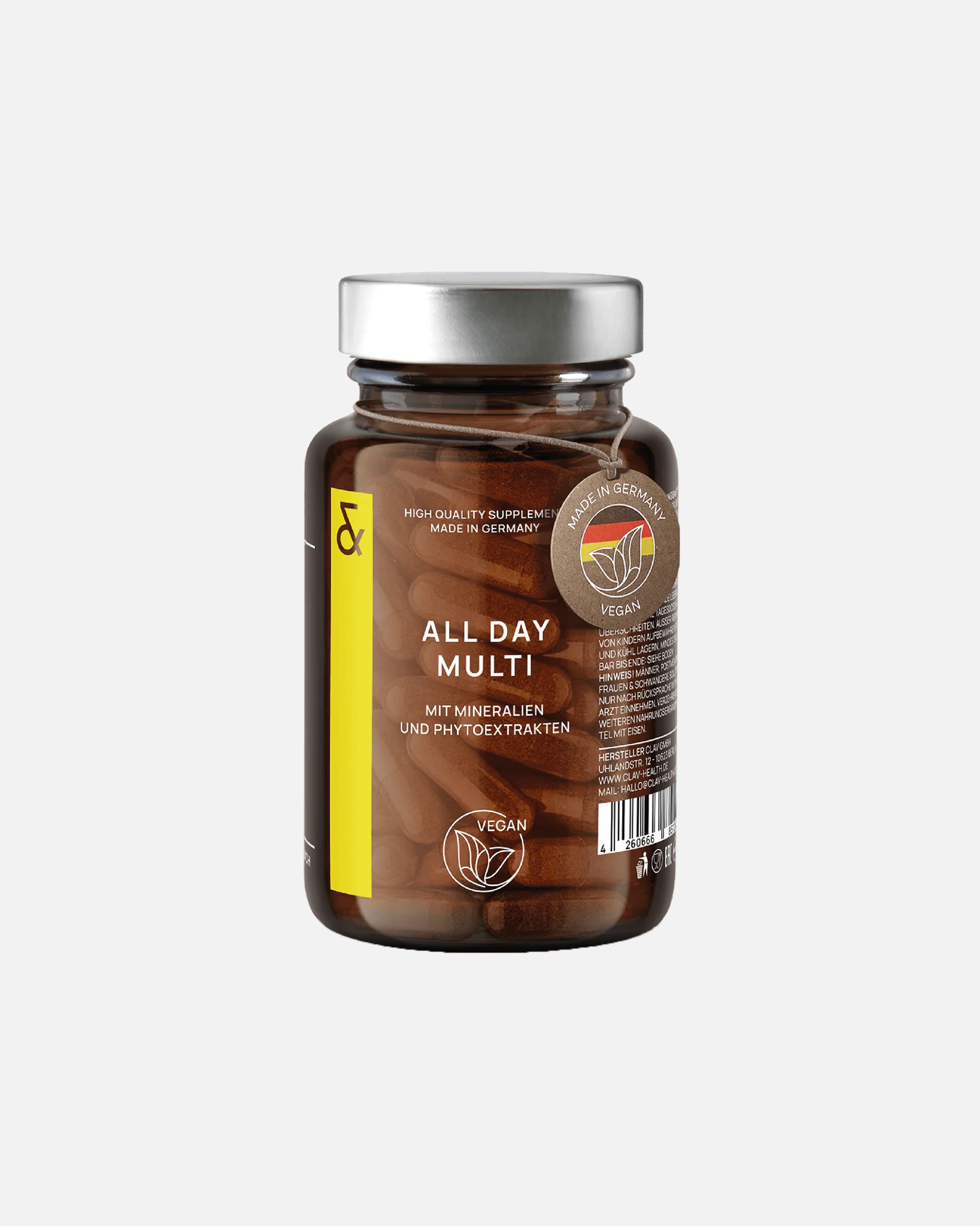 Vitaminkomplex für Unisex CLAV ALL DAY MULTI – Hochwertiger Mikronährstoffkomplex mit Vitaminen & Mineralstoffen 60 Kapseln