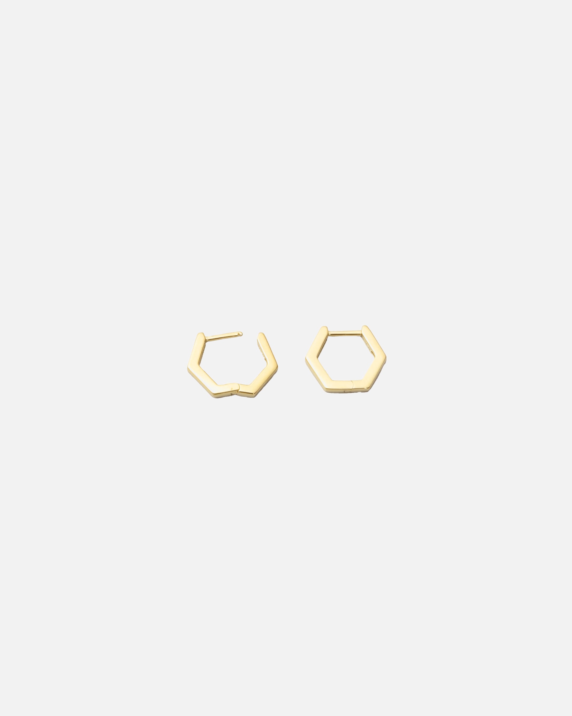 Creolen für Weiblich fejn Default Brand Line Ohrringe Hexagon Huggie nachhaltiger Echtschmuck Gold