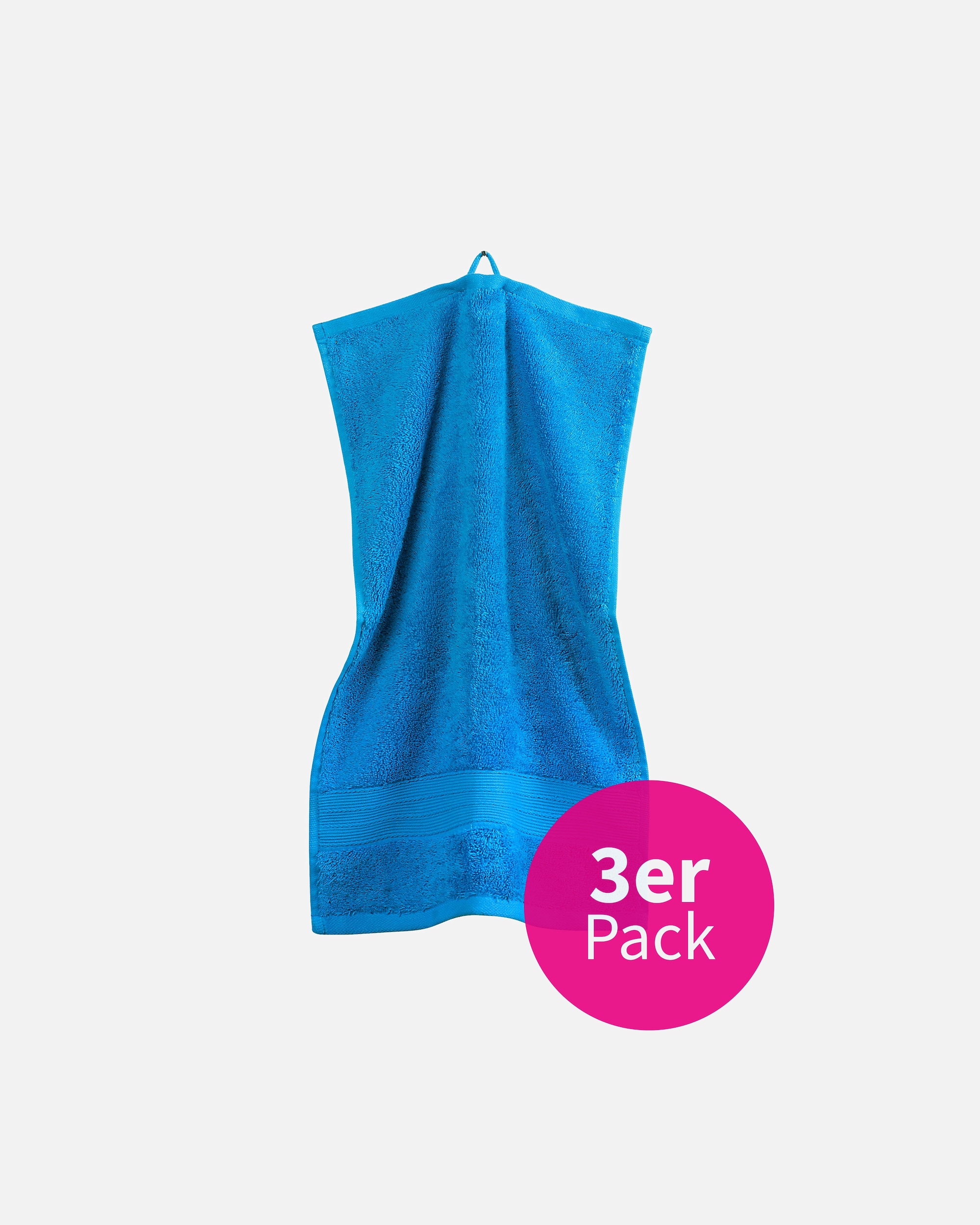 Handtuch für Unisex grace grand spa Gäste-Handtuch 3er-Pack Avantgarde mit breiter Webbordüre blau