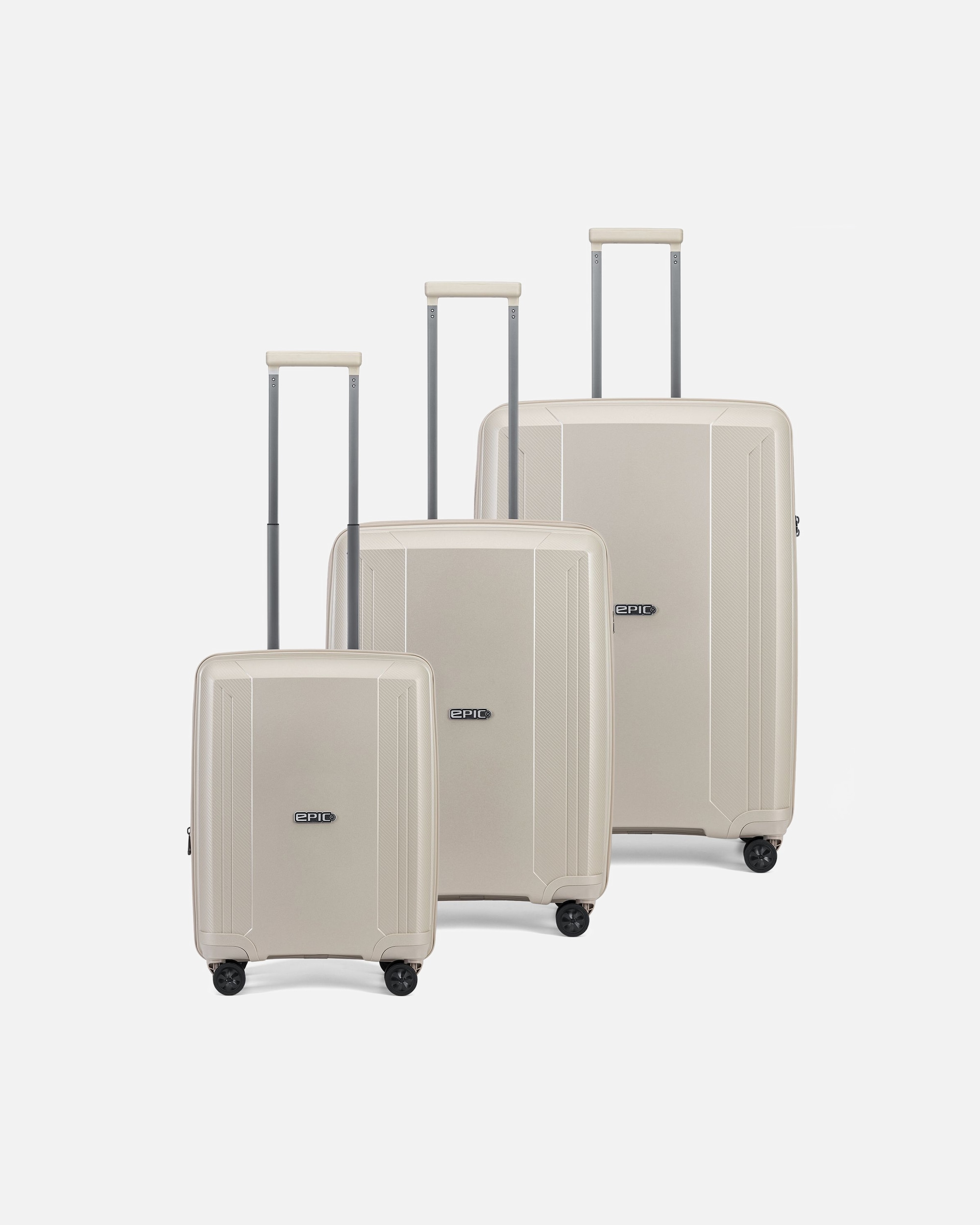Koffer für Männlich Epic Anthem 4 Rollen Kofferset 3-teilig mit Dehnfalte silkgrey