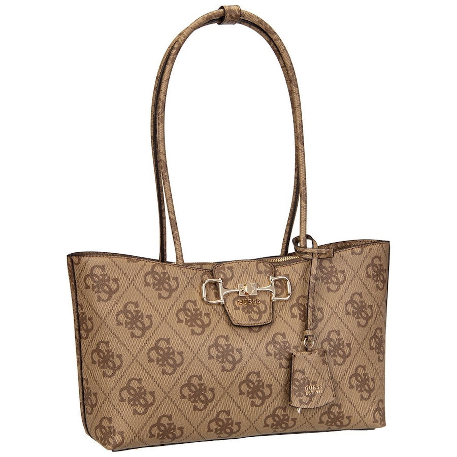 Guess Shopper Janie Logo Girlfriend Carryall Latte Braun Damen