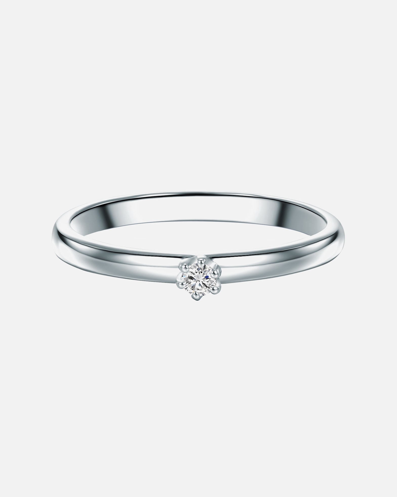 Ring für Weiblich Trilani Diamant-Ring aus Sterling Silber in silber mit Diamant 52